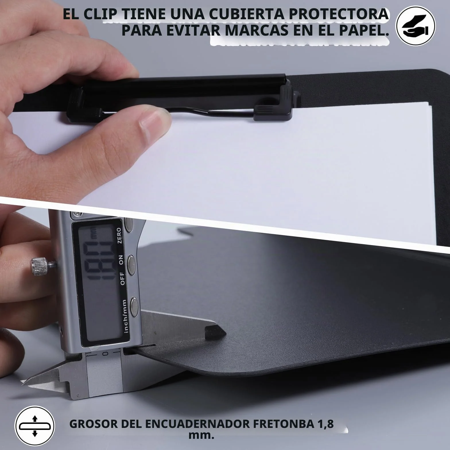 FRETONBA Portapapeles A4 con Tapa y 2 Pinzas, Carpeta Verde para Oficina