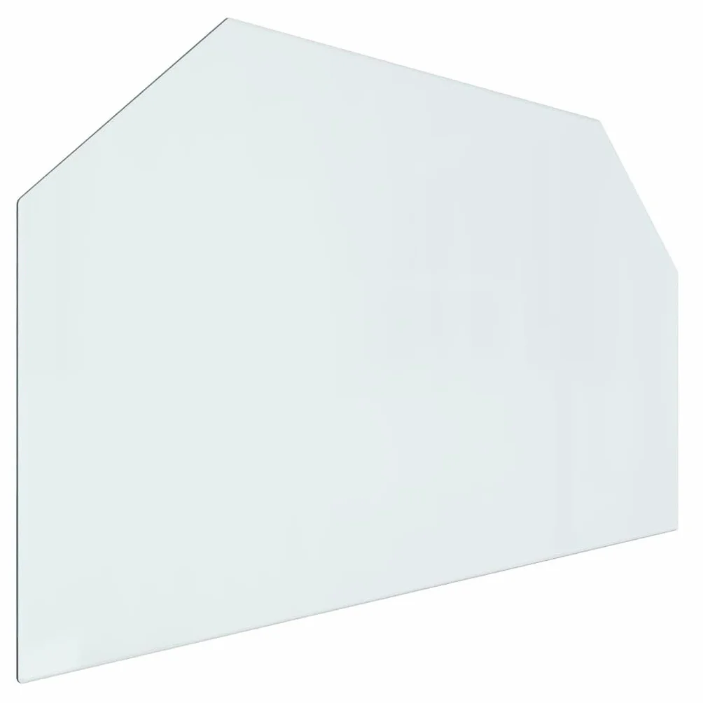 Rantry Placa de cristal hexagonal para chimenea, 100 x 60 cm, protector de suelo para parquet y superficies laminadas, base de estufa resistente a altas temperaturas, cubierta de piso de vidrio