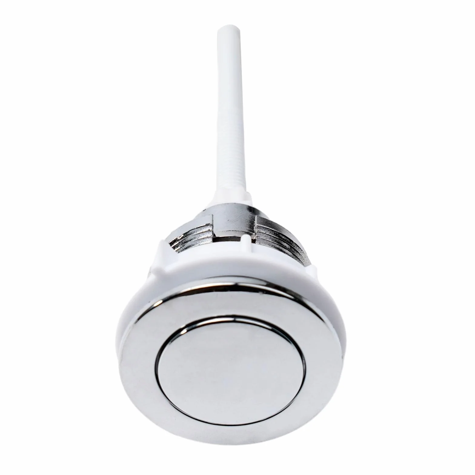 Botón de presión de tanque de inodoro de baño de descarga única de 38 mm en ABS plateado, fácil de instalar, reemplazo compatible con sistemas de cisterna de agua estándar para baños domésticos e