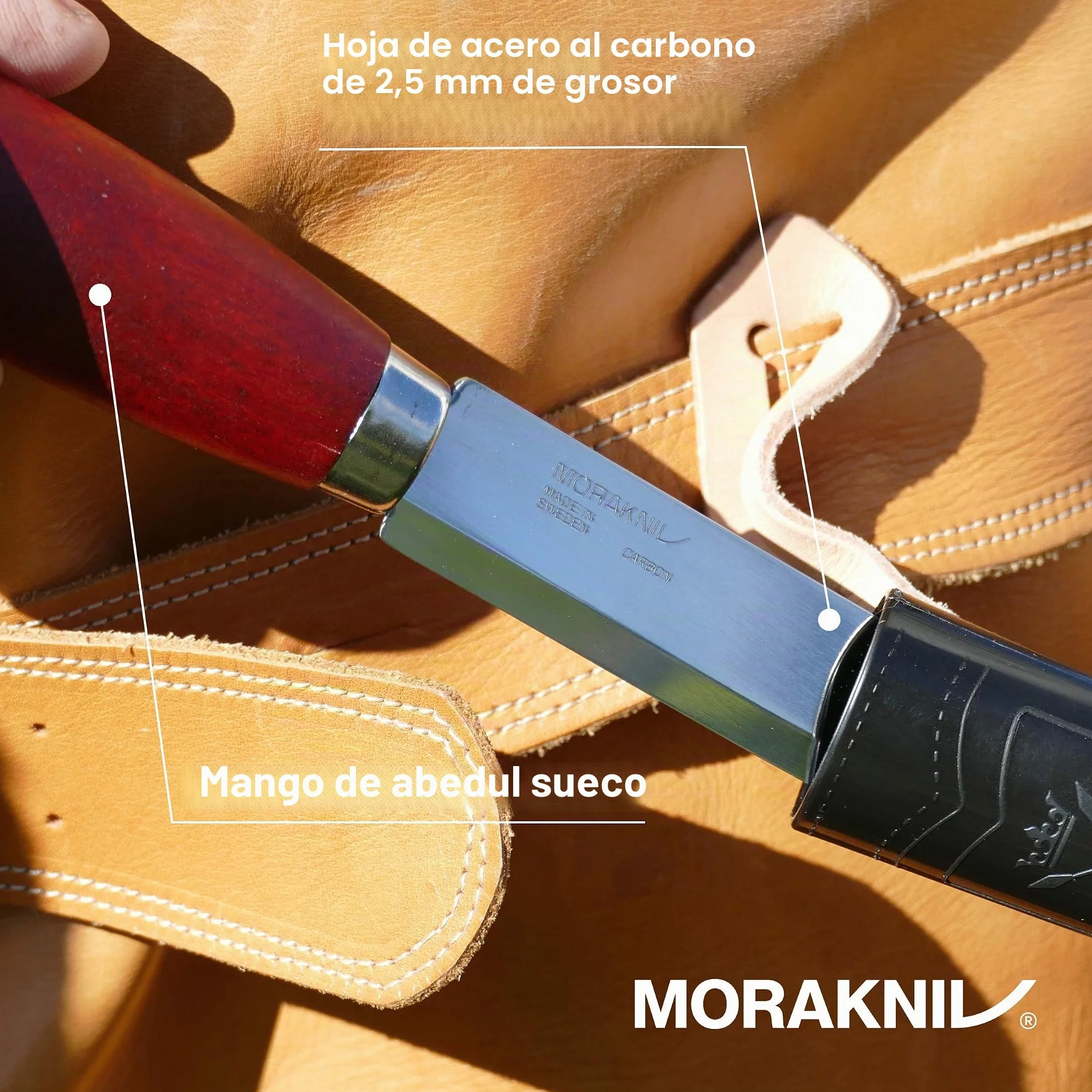 Morakniv Classic No. 3 Carbon Steel Craft Knife for Wood Carving and Crafting With Sheath, 5.3 Inch