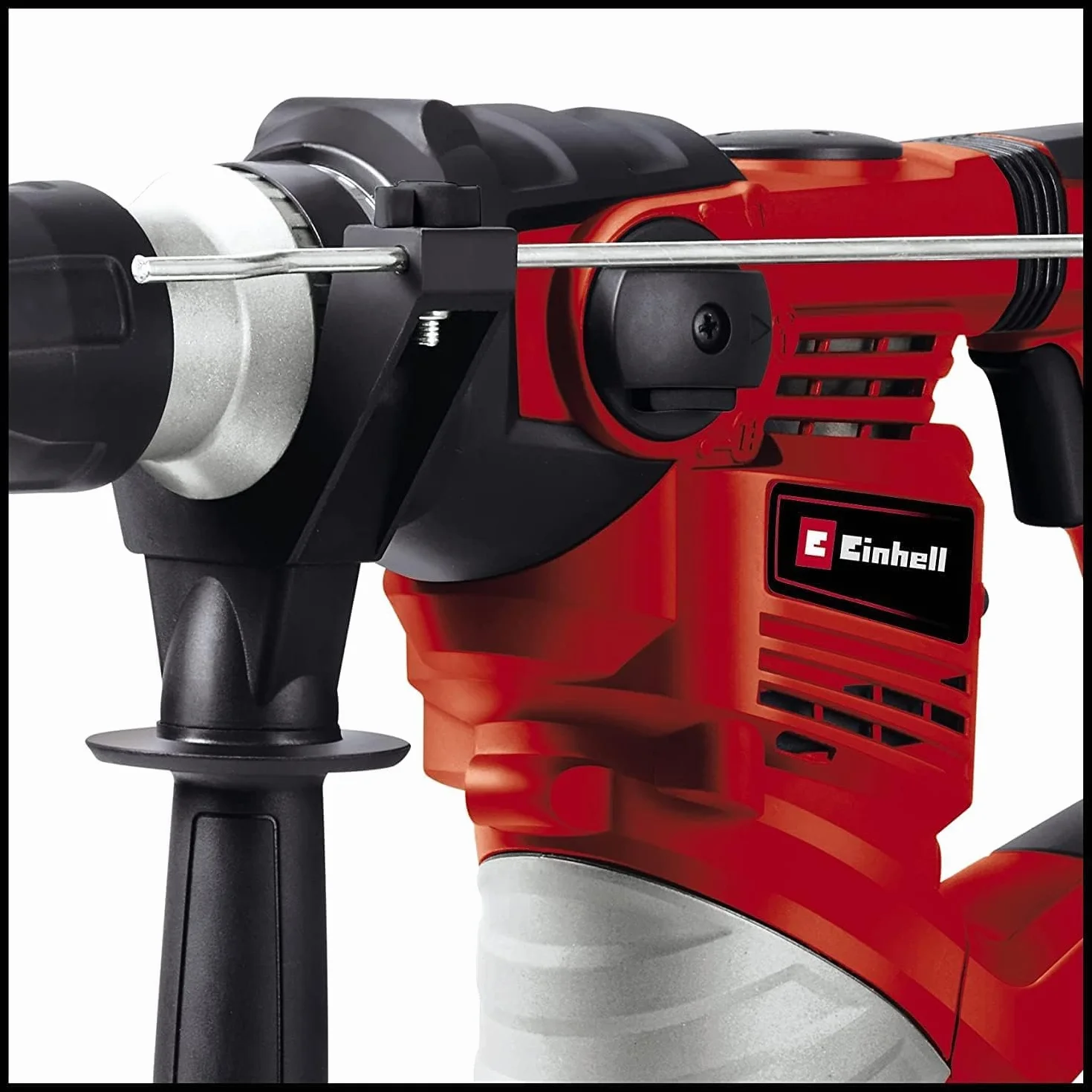 Einhell Martillo perforador con cable - TC-RH 1600. 240 V, 1600 W, 4 J, taladrado de impacto/cincelado neumático, portaherramientas SDS-plus, tope de seguridad de sobrecarga. Incluye maletín