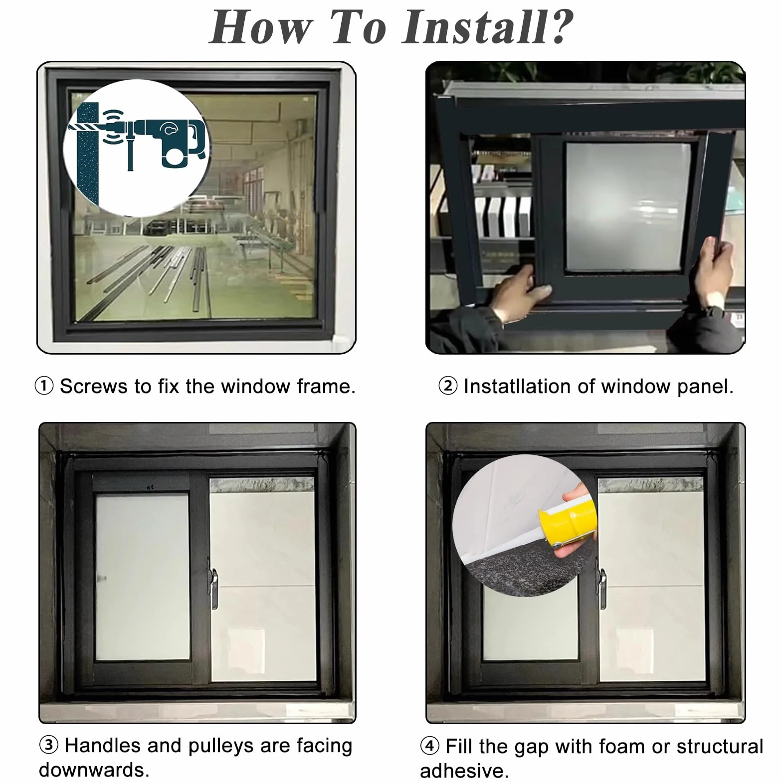 Ventana Corrediza Horizontal De Aluminio Negro para Garaje, Ventana De Ventilación Empotrada para Sótano, Granero, Baño, Cocina Y Loft, Ventana De Repuesto para Casa Móvil, con Vidrio Templado