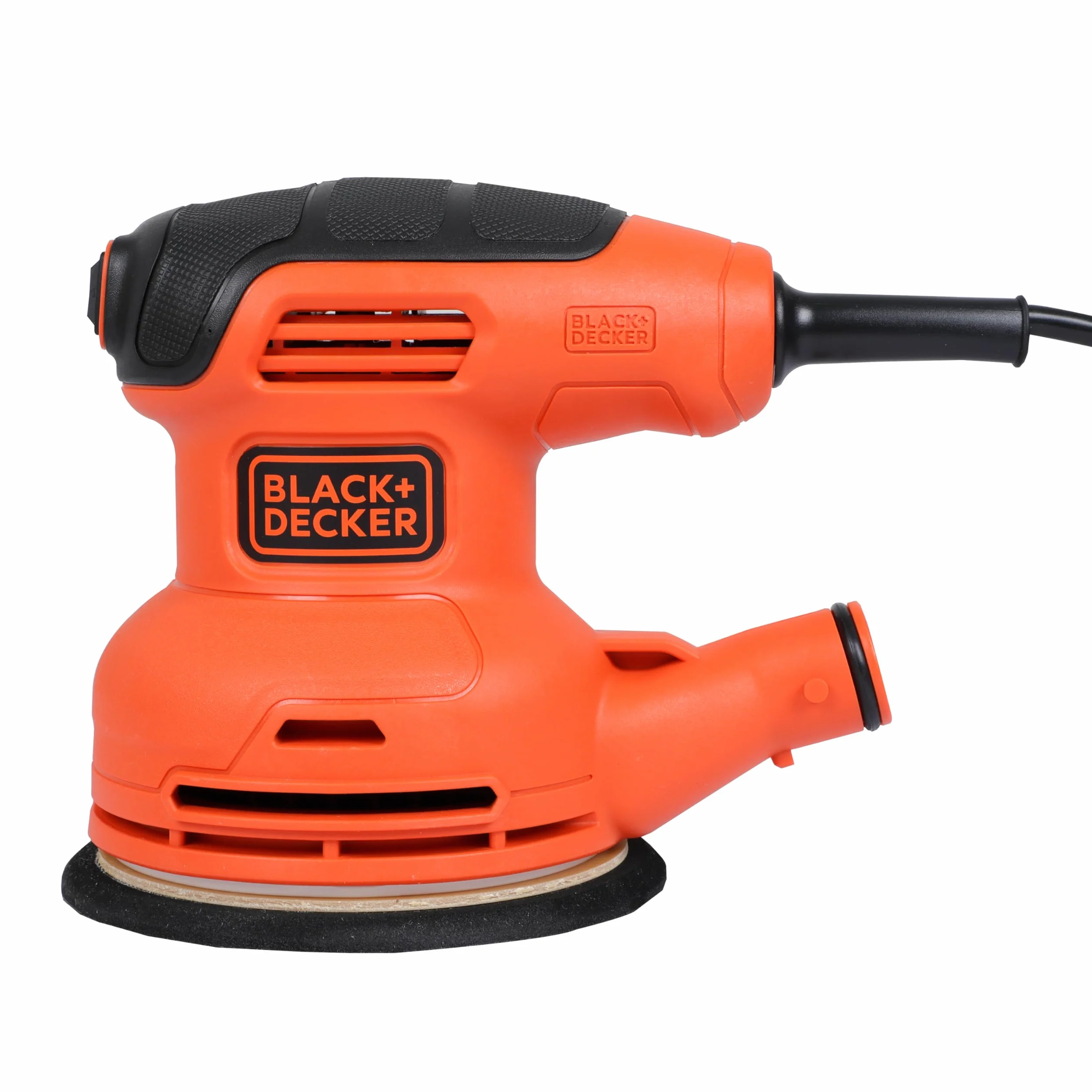 BLACK+DECKER BEW210-QS Lijadora Rotorbital 230 W, Diámetro de Papel 125 mm, Diámetro de Orbita 2.4 mm, Fijación Tipo Velcro, Bolsa de Extracción de Polvo