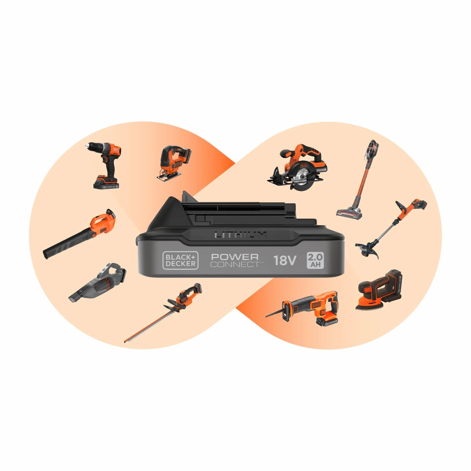 BLACK+DECKER Kit Taladro Percutor 18V, Luz LED, Velocidad Variable, con 2 Baterías de Litio de 1.5Ah, Cargador, con 80 Accesorios y Maletín, BDCHD18BAFC
