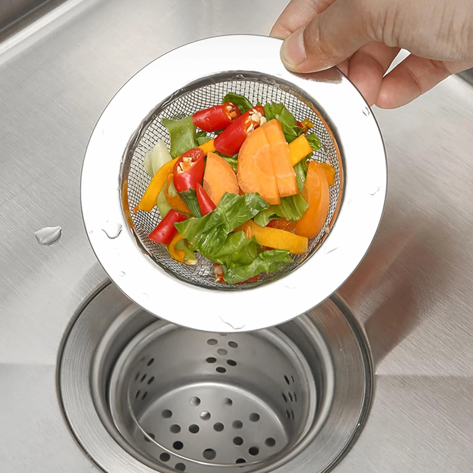 2 Piezas Filtro Desague Ducha Inoxidable Colador Fregadero de Cocina Sink Strainer,Evite Que los Pelos de Cucaracha Obstruyan los Desagües,Las Dimensiones Son 7.5cm/3in x 4.5cm/1.77in x 1.3cm/0.51in