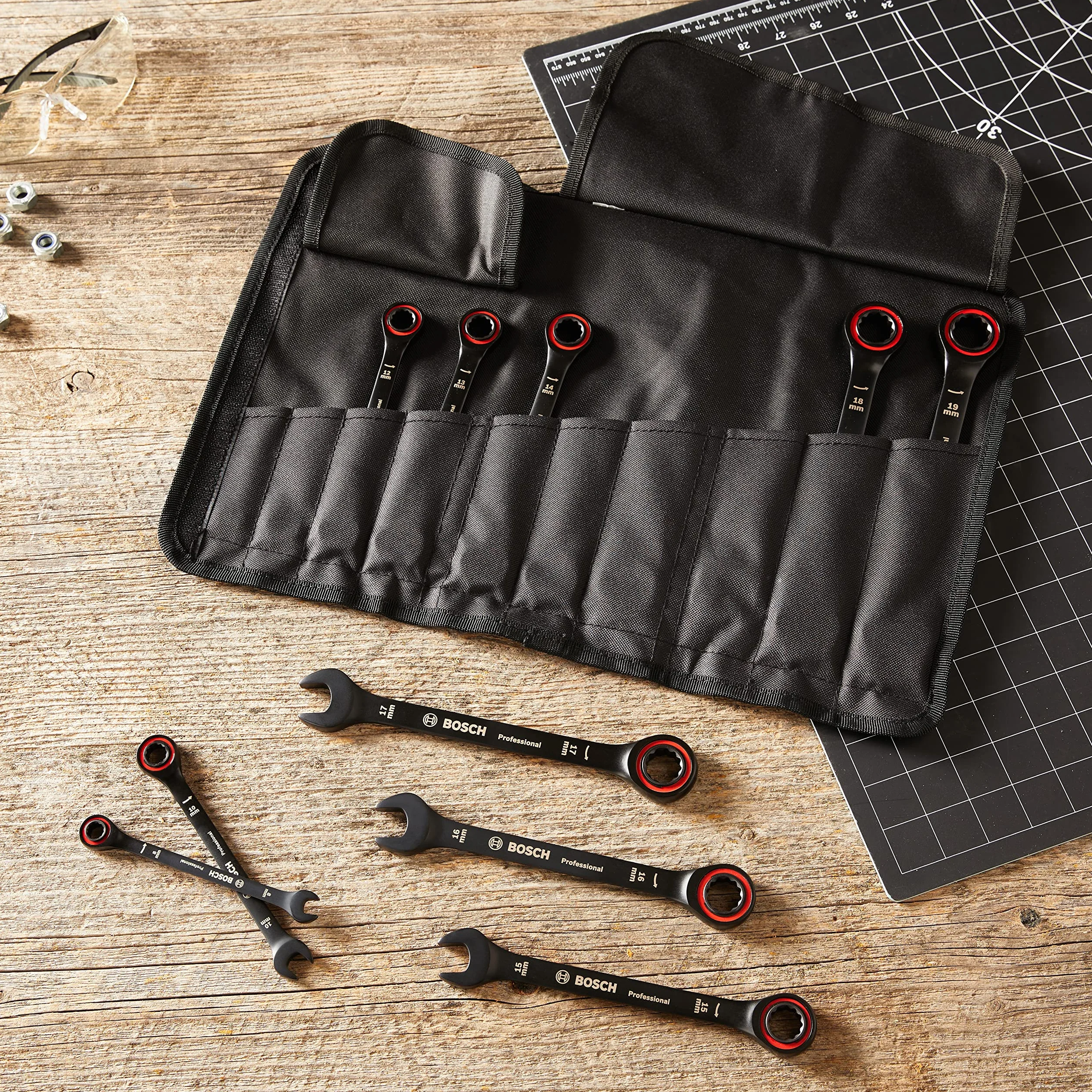 Bosch Professional set de 10 llaves (8/10/12/13/14/15/16/17/18/19 mm, bolsa) - Set exclusivo de Amazon