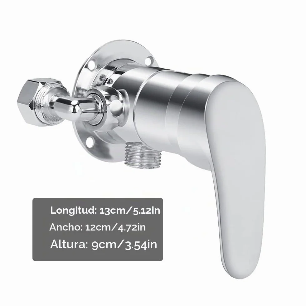 Válvula mezcladora de ducha, grifo de ducha G1/2 pulgadas, válvula de cuerpo de baño, válvula de ángulo en T multifuncional, kit de grifo de ducha, sistema de mango de ducha