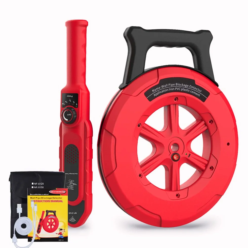 Pipe Blockage Detector, Water Pipe Locator Underground Diagnostic-Tool Wall Scanner Pipeline Blocking Clogging Scanner Plumbers Instrument For Metal PVC Water Pipes (30M)