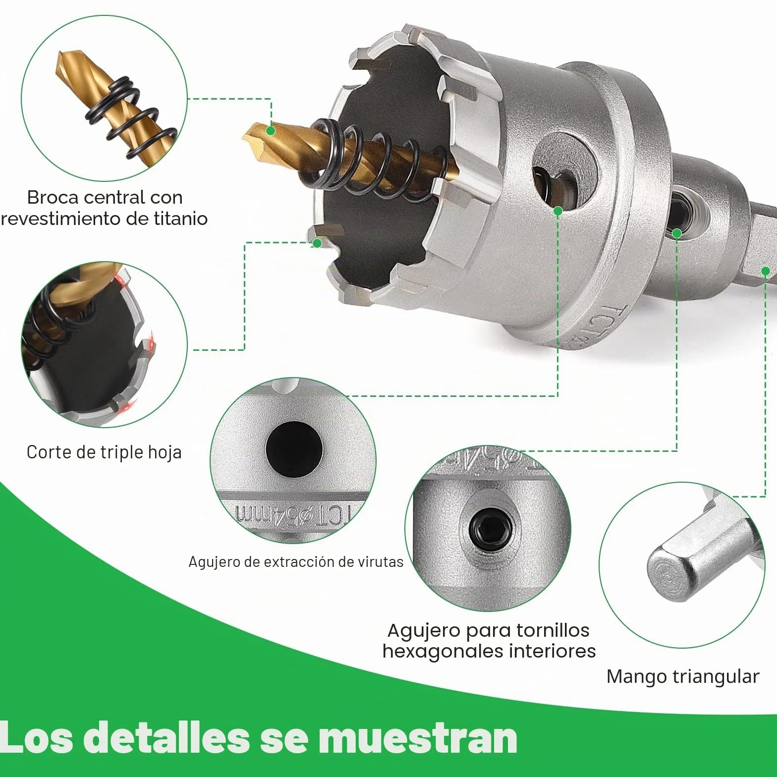 Gueenky 12 Piezas Sierra de Corona para Metal, 14-54mm TCT Broca de Sierra de Agujero con Brocas de Centrar, Sierra Perforadora para Taladro para Acero Inoxidable Madera Aleación de Hierro