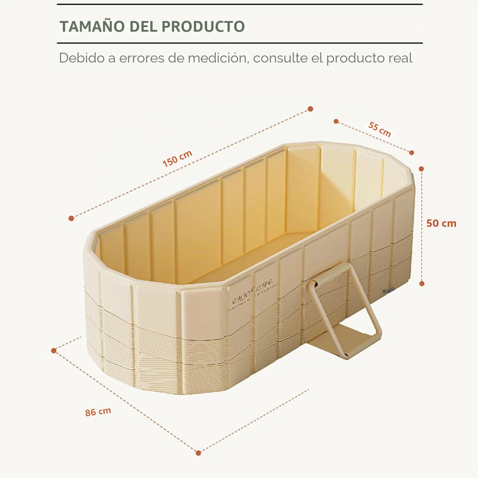 Simcat Bañera portátil 2 en 1 para adultos, 150 x 55 cm, plegable para 2 personas, con tapa, baño caliente y helado con aislamiento