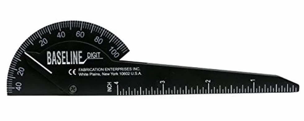 Goniómetro para Dedos Baseline de Plástico con Diseño de 1 Dedo – Herramienta de Medición ROM de 15,2 cm para Articulaciones de Dedos y Dedos del Pie