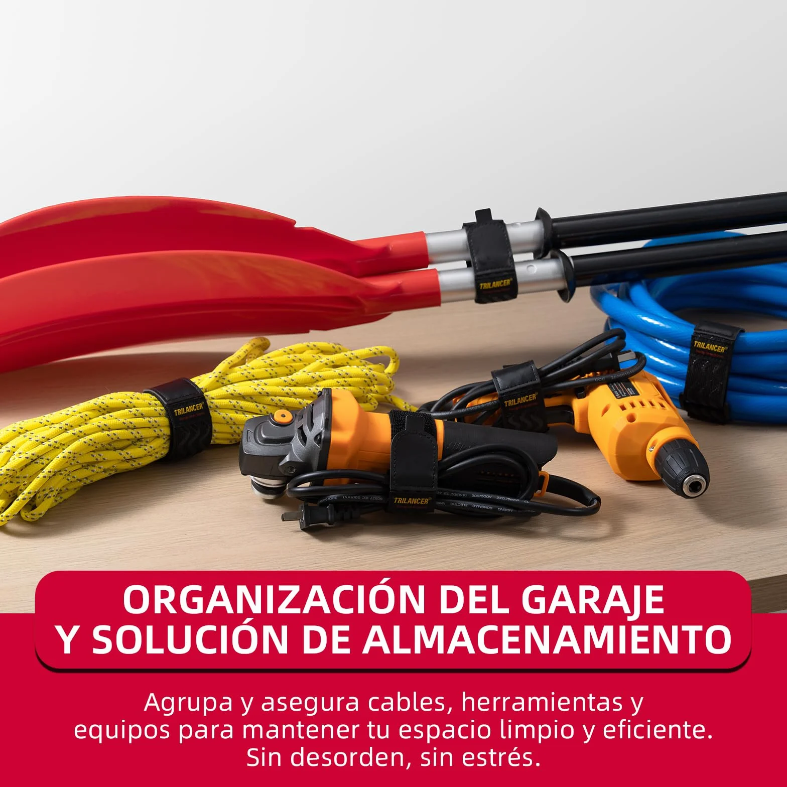 Trilancer Correas de Cincha Elástica con Tiras Antideslizantes,30 cm x 3.8cm (Pack de 8) Correas con Hebilla Multiusos con Lengüeta de Tirado Fácil para Cables,Cuerdas,Mangueras, Bicicletas,Pantalones