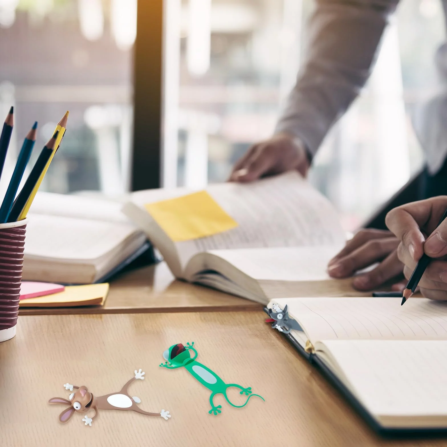 Outus 3D Marcapáginas de Animales de Dibujos Animados Lindos Marcadores de Libros Regalos para Profesores Lectura Oficina