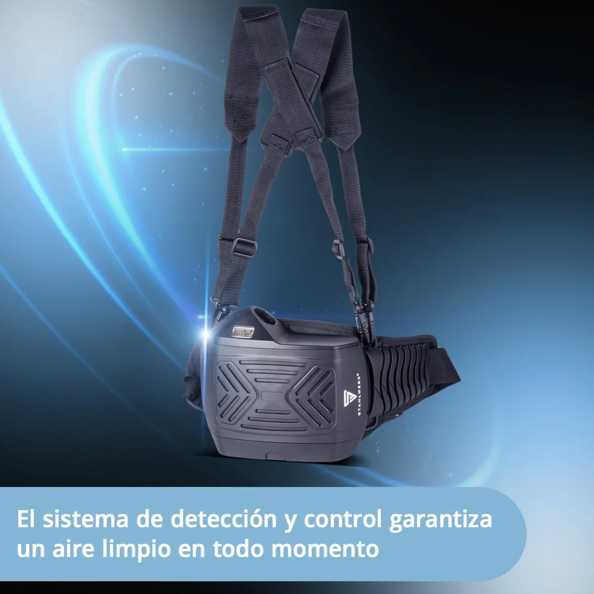 STAHLWERK Master Air - Casco de soldadura automático 3 en 1 con entrada de aire fresco, control de función por Bluetooth, reproducción de color verdadero, oscurecimiento DIN 4 a DIN 14, clase óptica 1