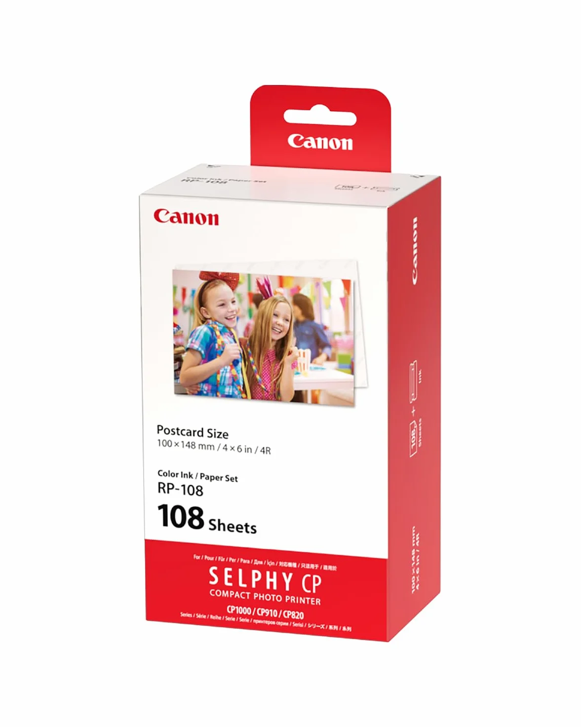 Canon RP-108 Papel fotográfico y cartucho de tinta original para Selphy CP, blanco