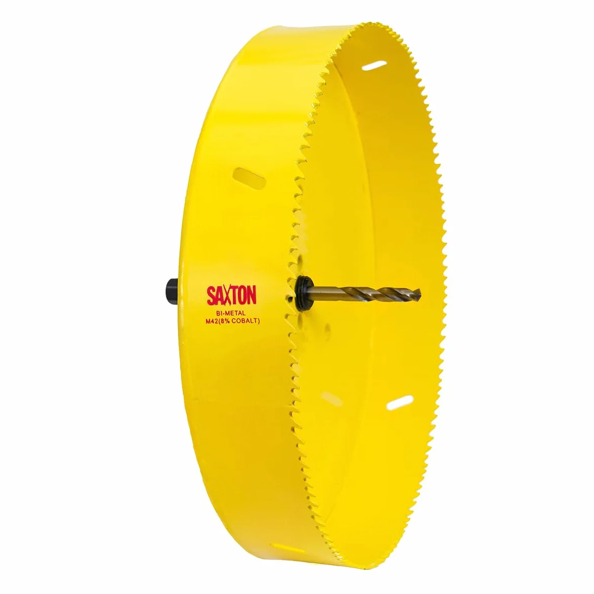 Saxton HSS M42 - Cortador de sierra perforadora bimetálica 8% cobalto resistente + eje (14 mm - 230 mm) (215 mm + eje)