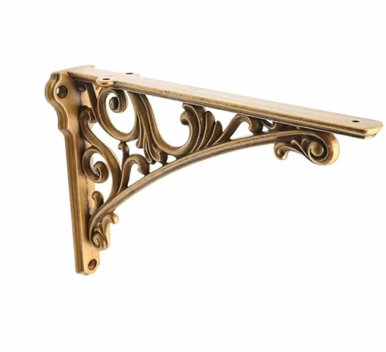 Soporte de estante de montaje en pared de 6 pulgadas, soportes decorativos para estanterías, vintage resistente, proyectos de bricolaje, accesorios incluidos, paquete de 4, acabado de latón