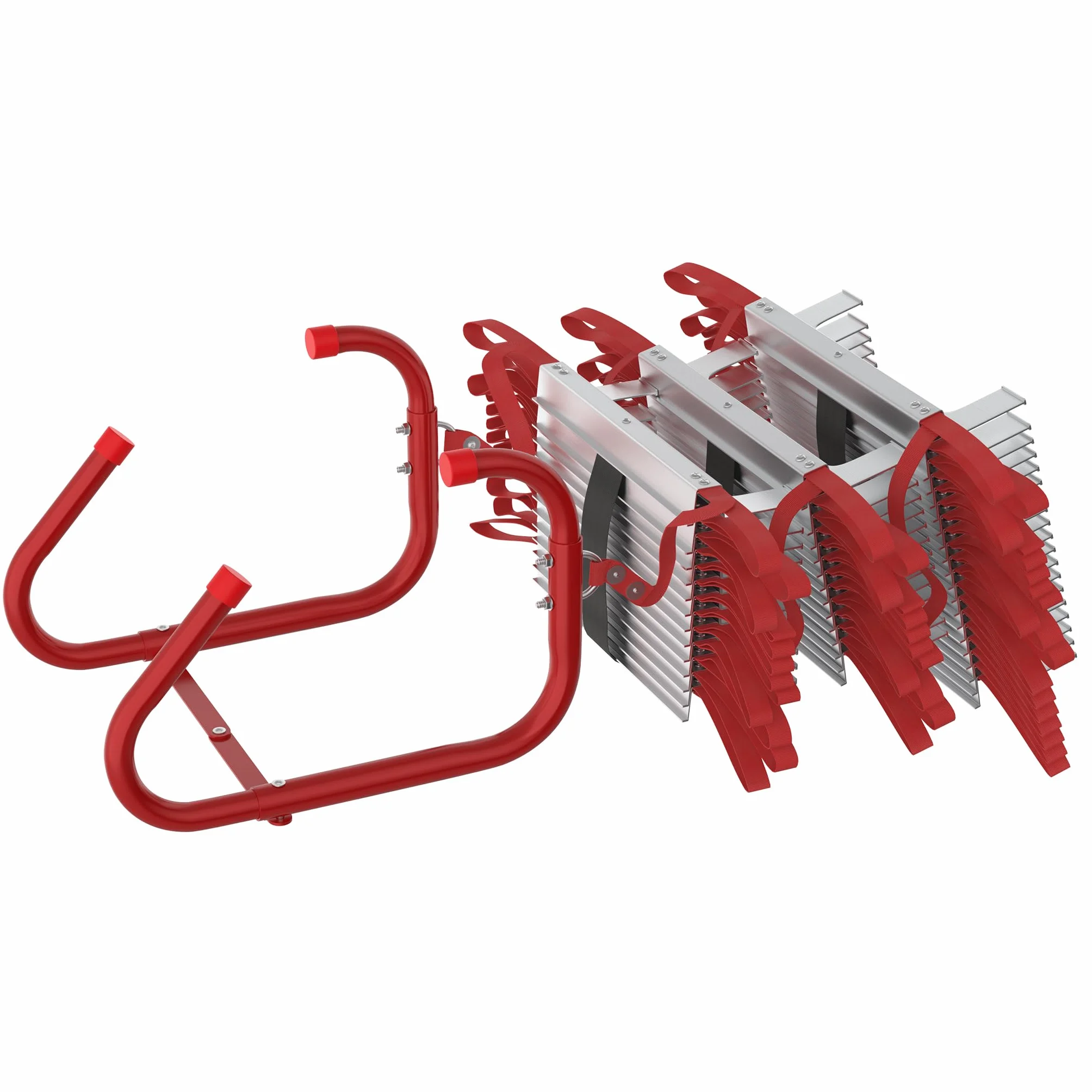 UISEBRT Escalera de emergencia ignífuga, escalera de seguridad, escalera de cuerda retráctil, adecuada para edificios de 4 pisos, balcón, ventana, capacidad de carga de hasta 450 kg (15 m/45 peldaños)