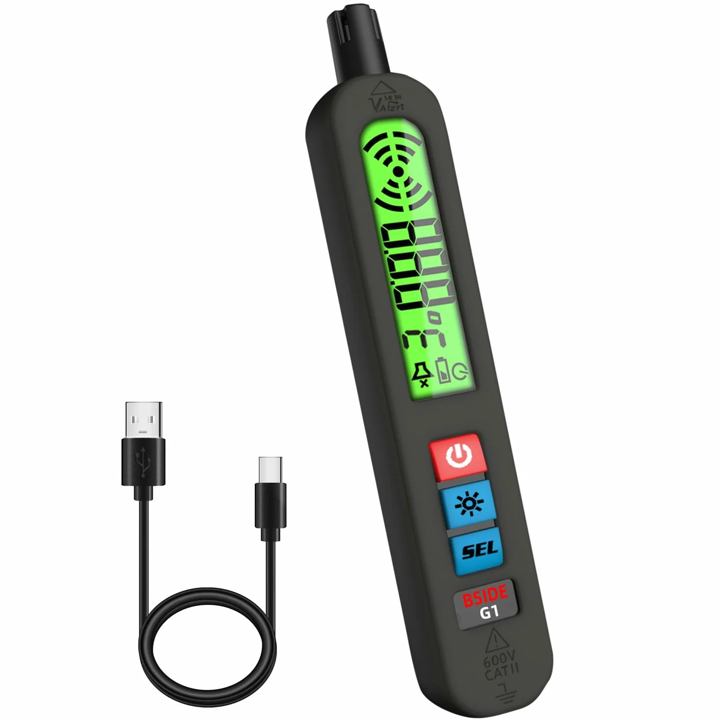 BSIDE Detector de Gas Recargable Detector de Fugas de Gas Natural con Gran LCD Alarma Visual & Zumbador & Vibración Bolígrafo Detector Multigas Portátil para Metano Propano Cocina Casa Autocaravana