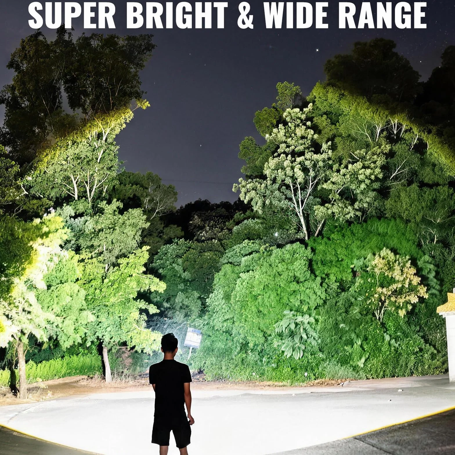 taoquwe Foco recargable, 2000000 lm, luz de mano superbrillante, linterna LED de alta luminosidad, foco de búsqueda grande al aire libre con trípode plegable para navegación, camping, caza