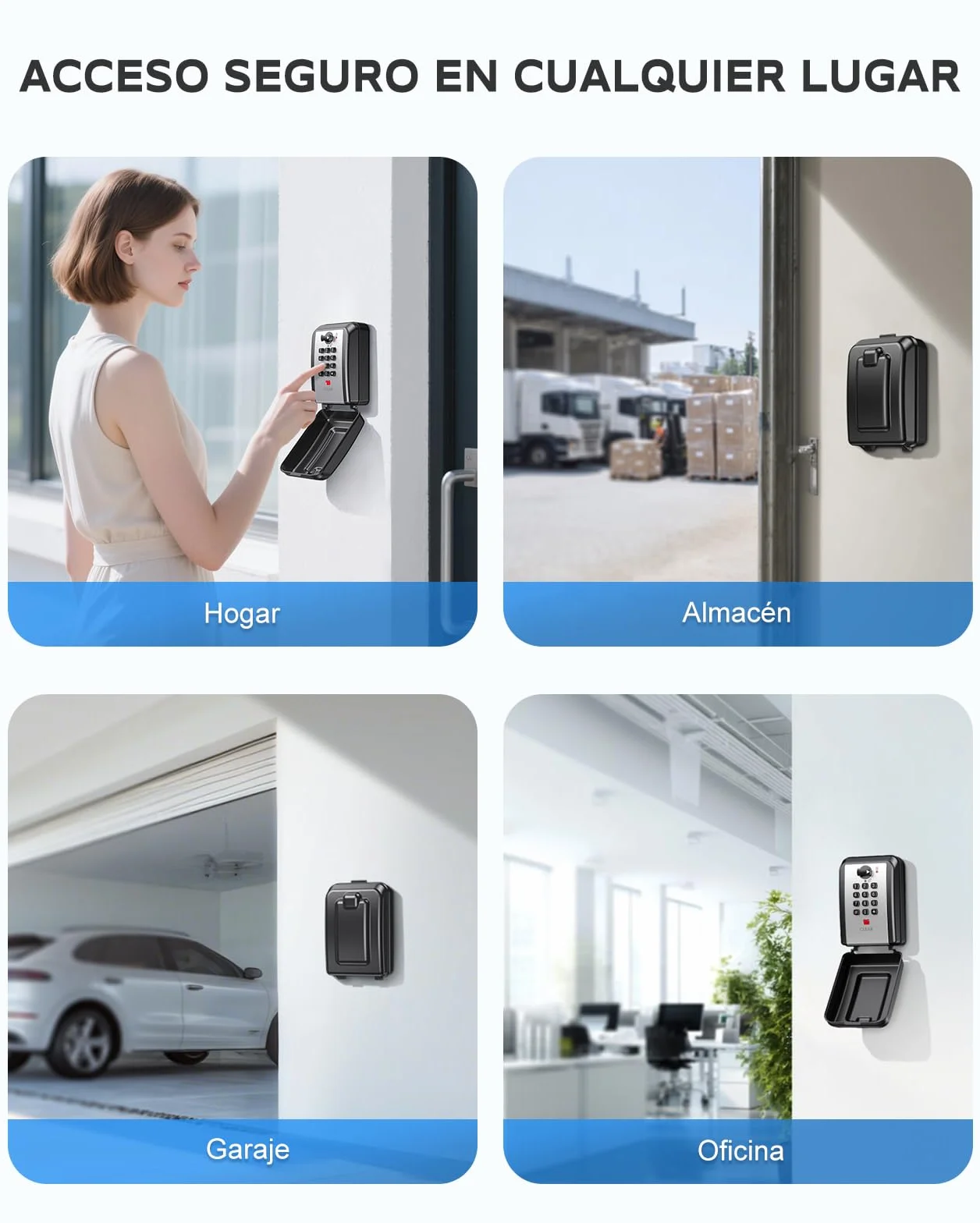 Mohard Caja de Seguridad para Llaves, Combinación 12 Dígitos, Impermeable, Gran Capacidad, Caja Fuerte Exterior