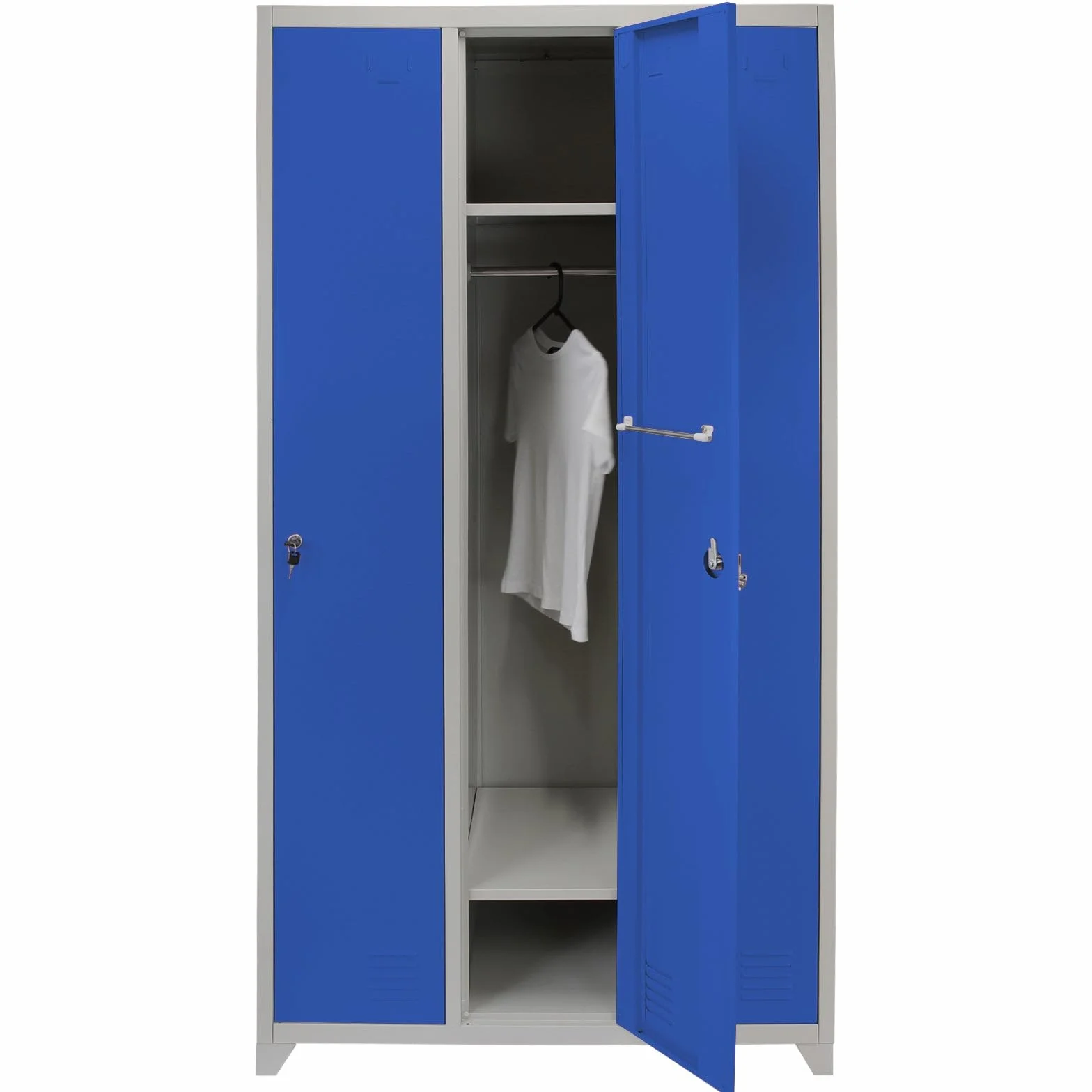 Taquilla Metálica 3 Puertas Azul 90x50x180cm Casillero Locker Organizador Oficinas Escuelas Gimnasios