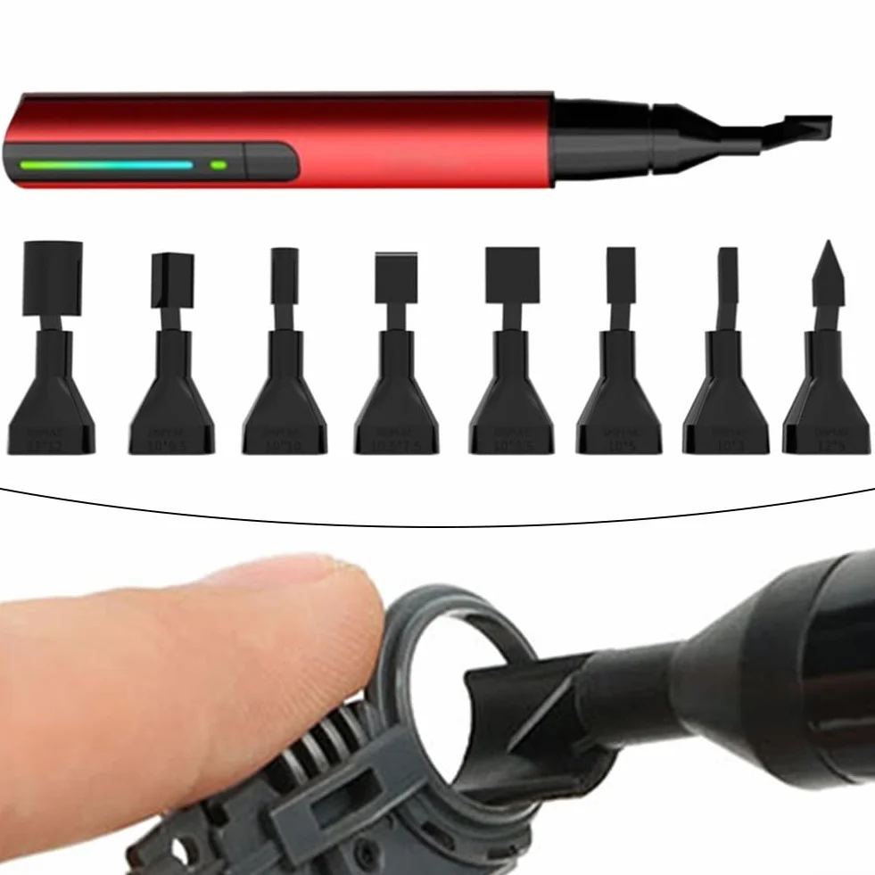 Juego de lijadora alternativa, bolígrafo de lijado eléctrico de 3 velocidades, 2800-3600 CPM con 8 puntas de nailon para tallado de madera, arcilla, pulido, manualidades, color rojo