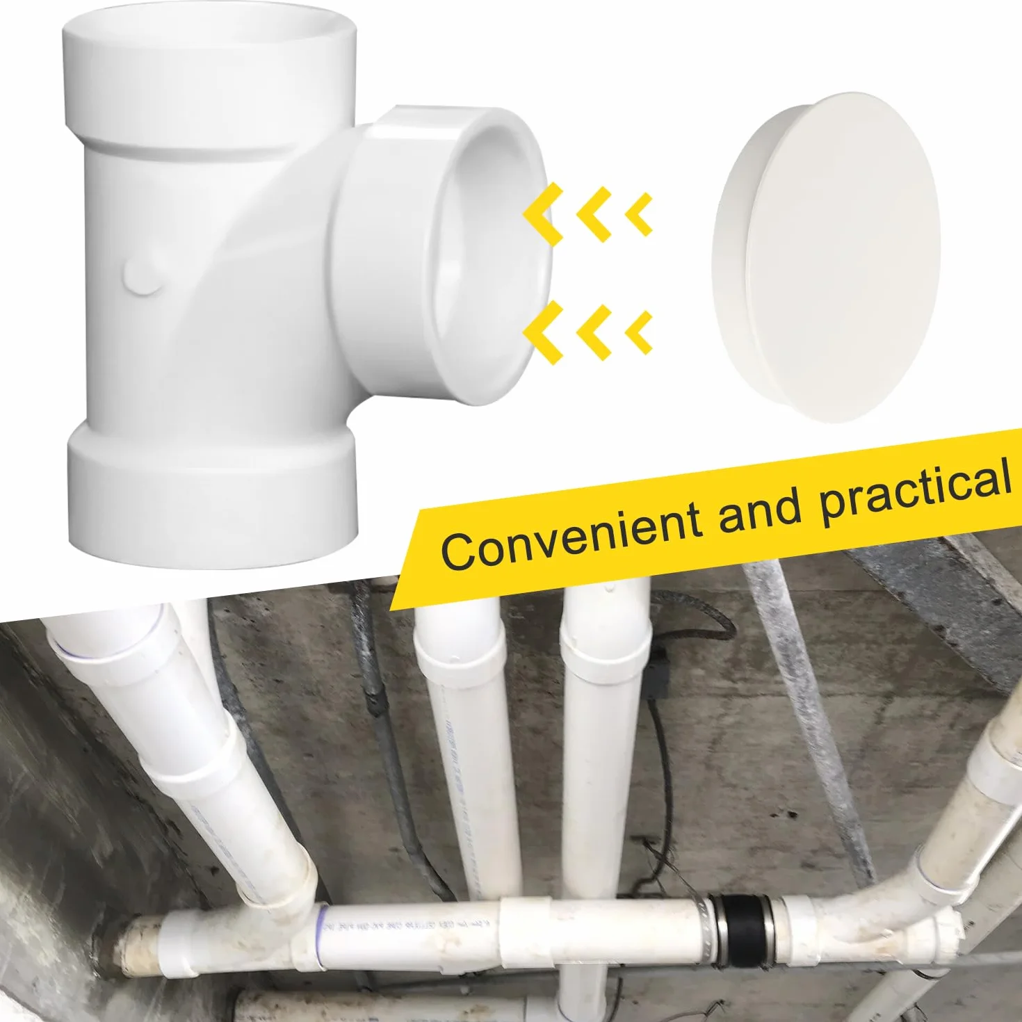 Tapón Decorativo de PVC Ø 75mm 4PCS Cubierta de Tubo de Ventilación Tapa Final de Bloqueo Interior para Tubería de Alcantarillado Protección (DN75)