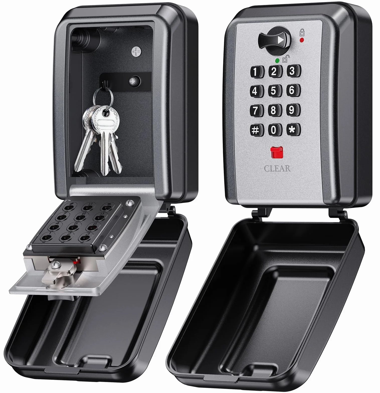 Mohard Caja de Seguridad para Llaves, Combinación 12 Dígitos, Impermeable, Gran Capacidad, Caja Fuerte Exterior