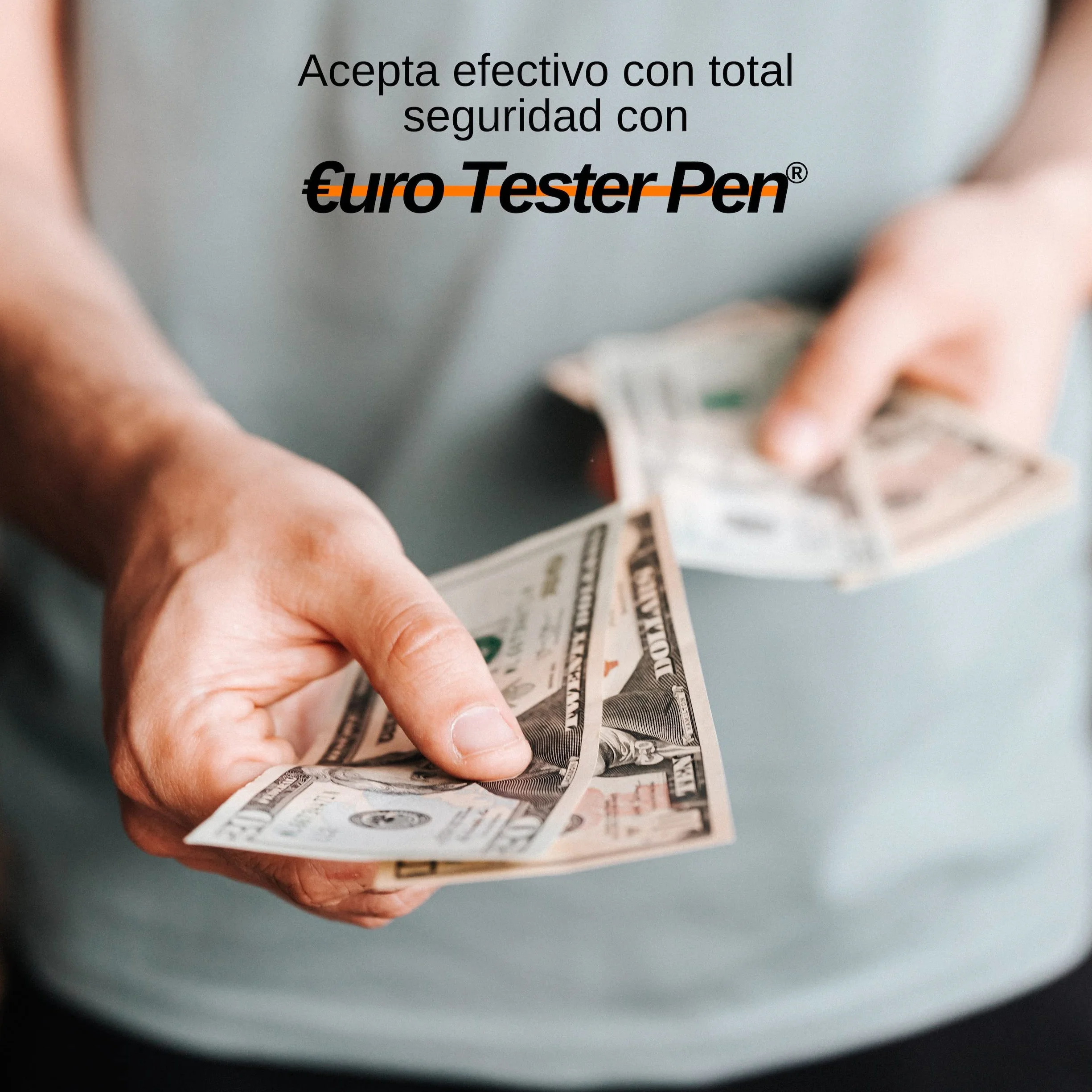EURO TESTER PEN XL - Profesional Detector Billetes Falsos, Rotulador para Euro Dolar Libras y Monedas Internacionales, Original Made in Italy