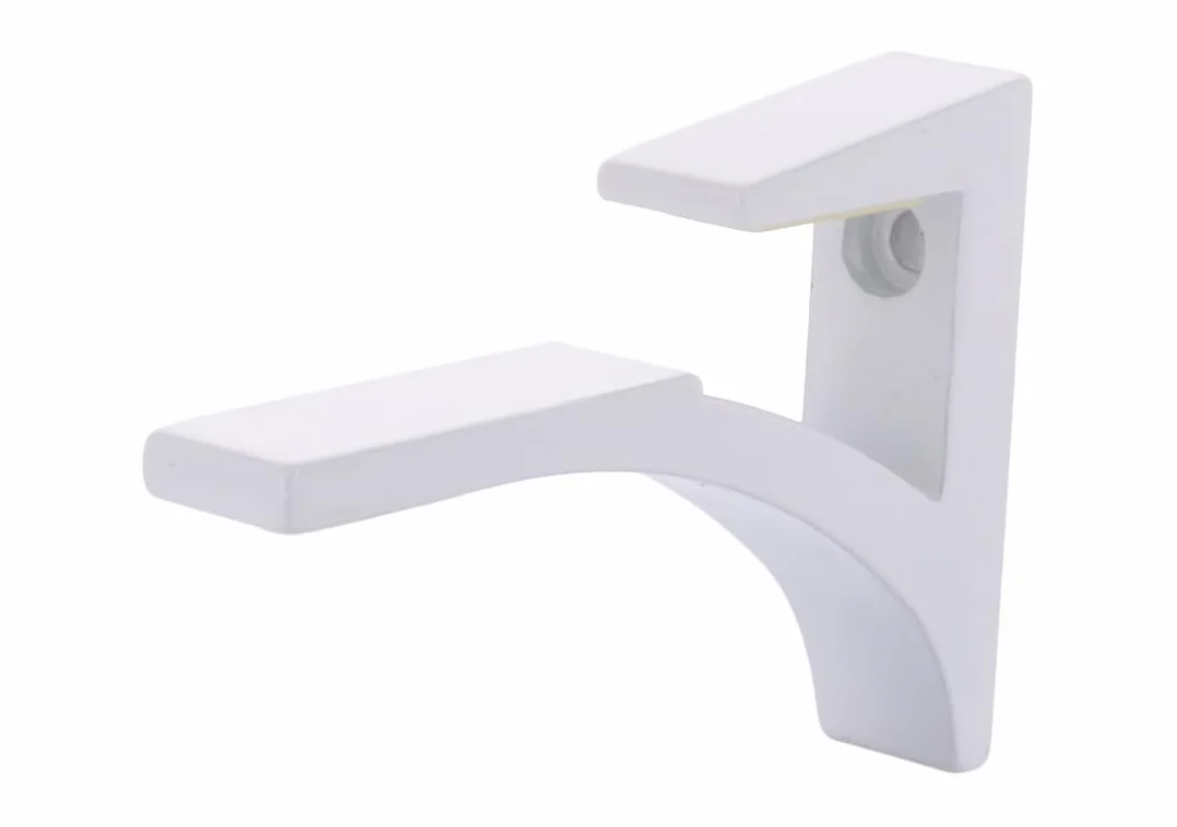 CRL White - Soporte para estante de vidrio de aluminio para vidrio de 3/8 pulgadas a 1/2 pulgadas