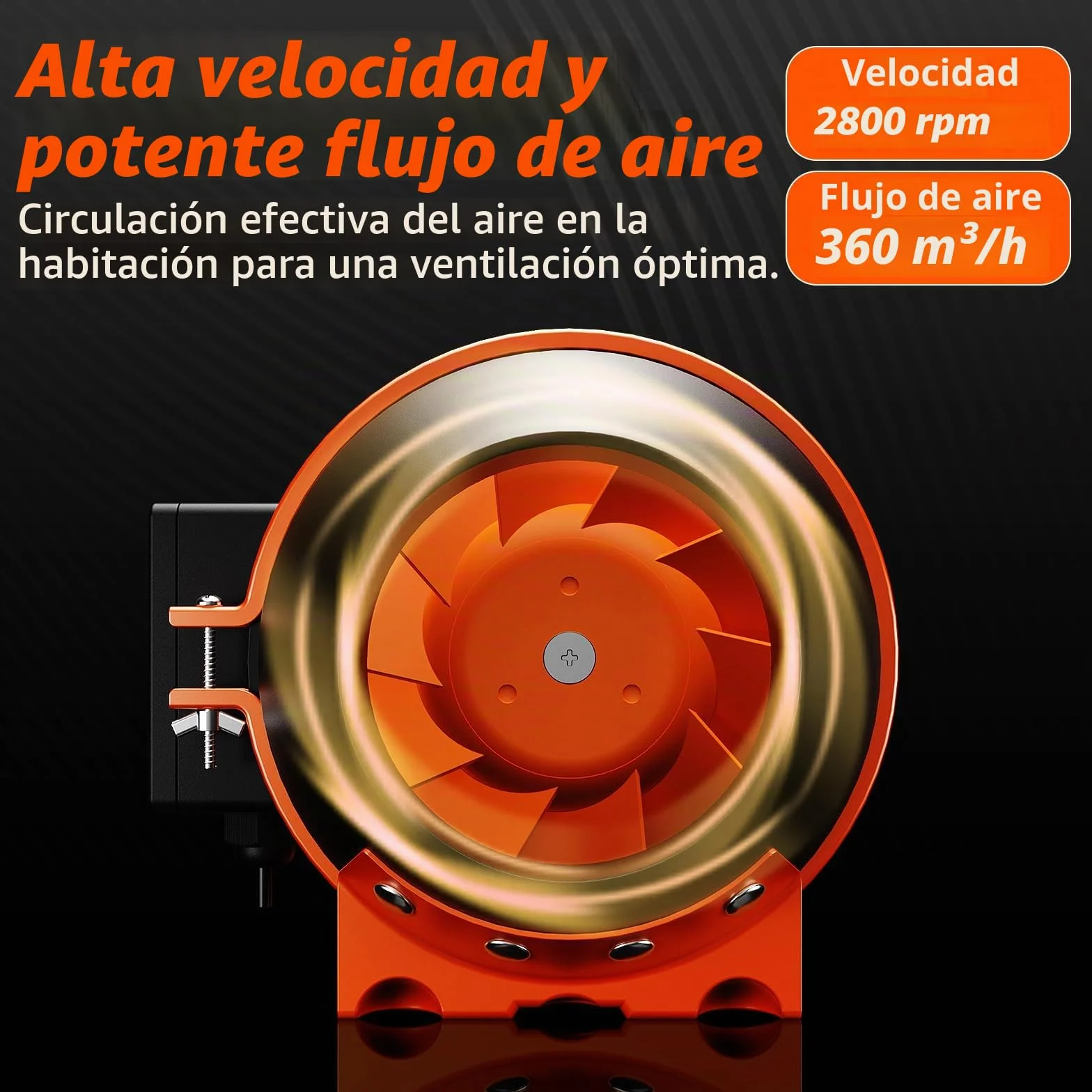 FanGoFast Extractor de Aire 100mm 360 m³/h En Línea Ventilador Extractor de Conducto con enchufe IEC