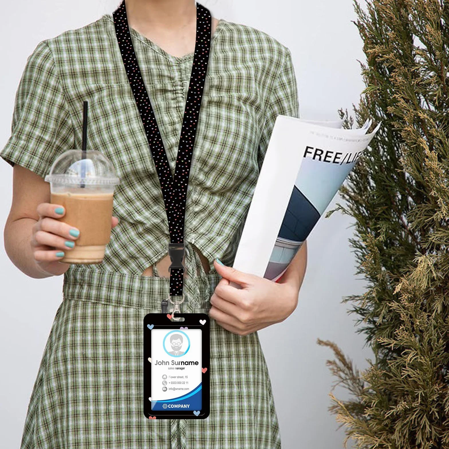 Porta Tarjetas Identificativas con Lanyard y Llavero Extensible para Mujeres, Profesores, Enfermeras, Doctores, Estudiantes
