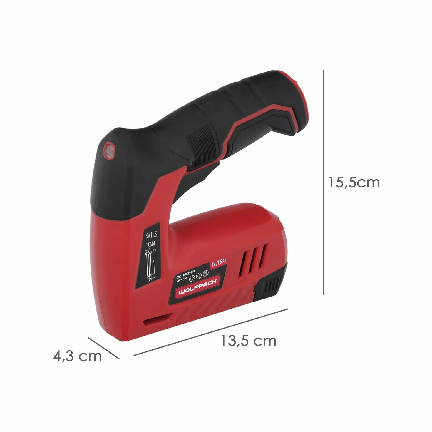 Clavadora grapadora recargable, pistola grapas y clavos, clavadora a bateria, 1.500 mah, 40 grapas minuto con grapas y clavos