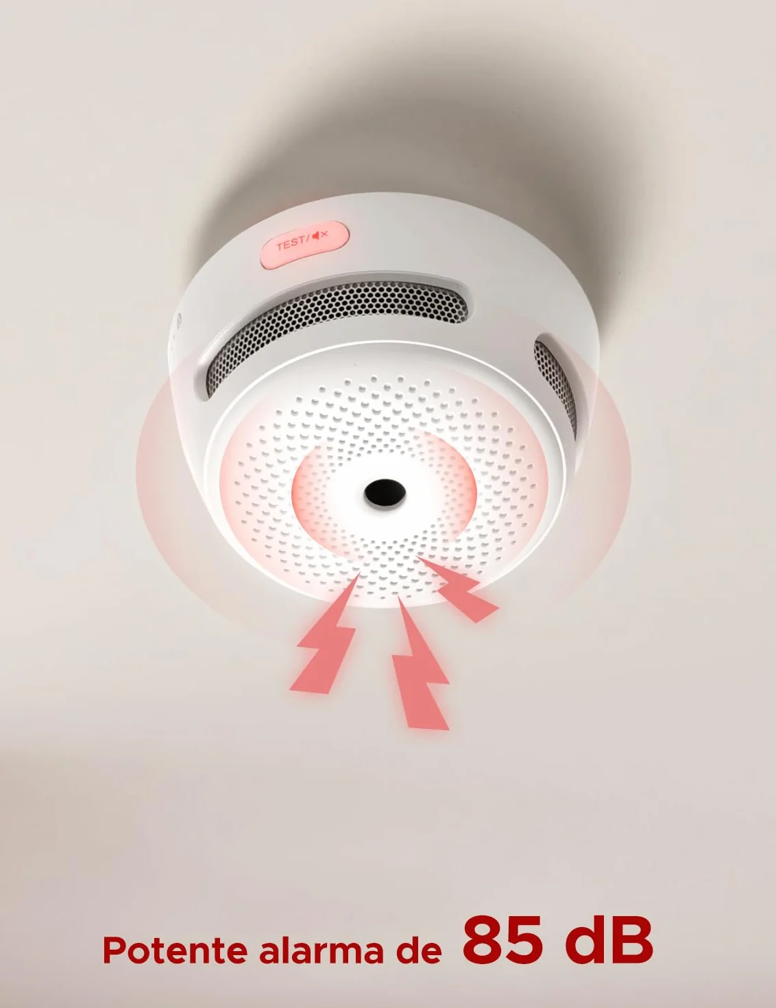X-Sense Detector de Humo Wi-Fi Inteligente y Batería Reemplazable, Compatible con la Aplicación de X-Sense Home Security, Notificaciones en Tiempo Real, XS01-WX, 1 Pieza