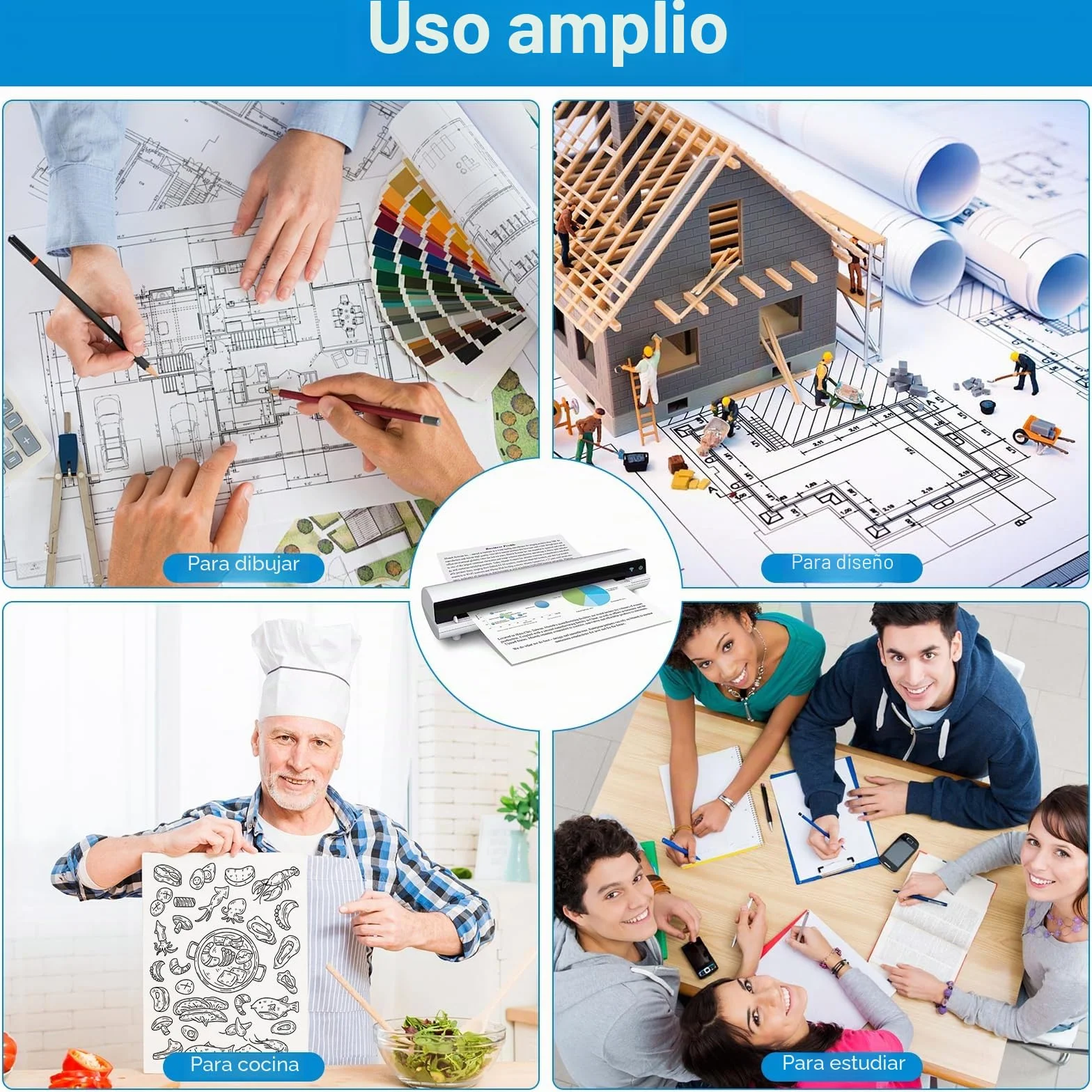 100 hojas de papel térmico A4 para impresora portátil, papel A4 impresora, hojas térmicas, secado rápido, diseño sin atascos, para fotos, recibos, memo file, 210 x 297 mm