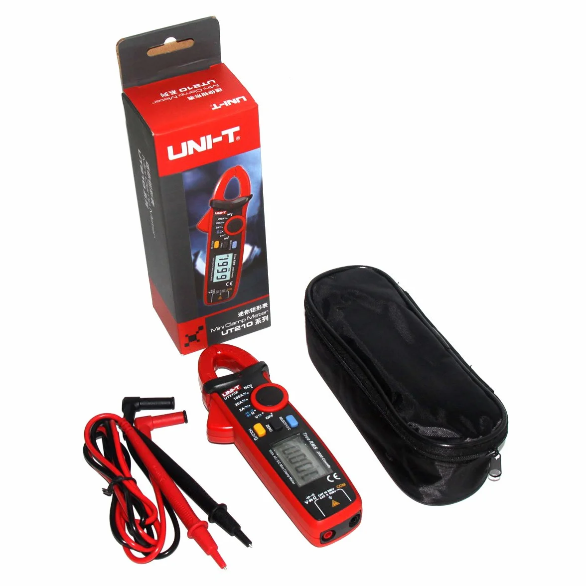 UNI-T UT210E Mini Digital Clamp Meter - DC Clamp Multímetro digital con Pinza para Voltímetro, Amperímetro y Ohmímetro con LCD y Retroiluminación