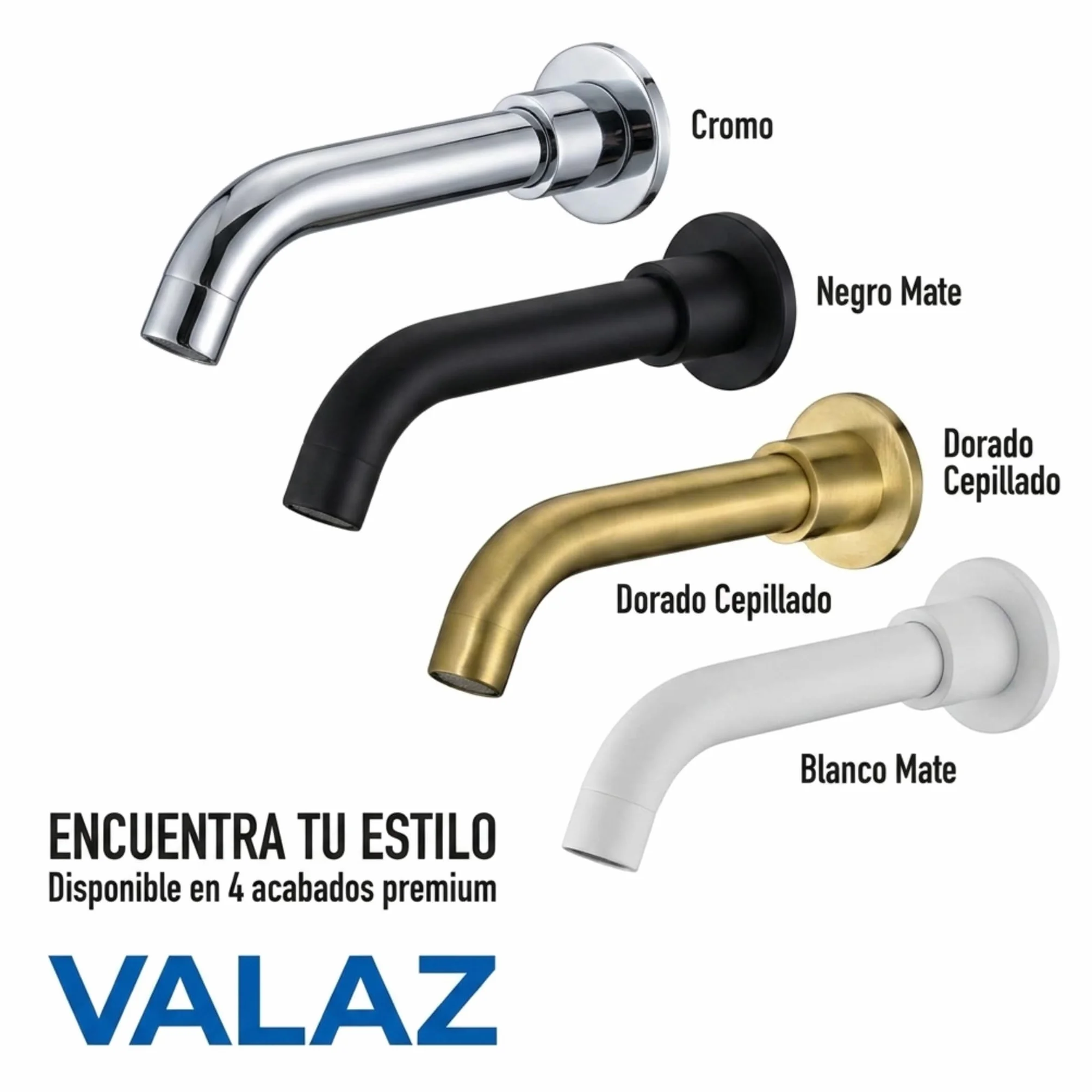 VALAZ Grifo Lavabo Dorado Cepillado Protección PVD Empotrado | Grifo Lavabo Monomando, Agua Fría y Caliente, Ahorro de Agua | Instalación Fácil | Latón, Inoxidable, Redondo, Caño 15 cm, Serie Guadiana