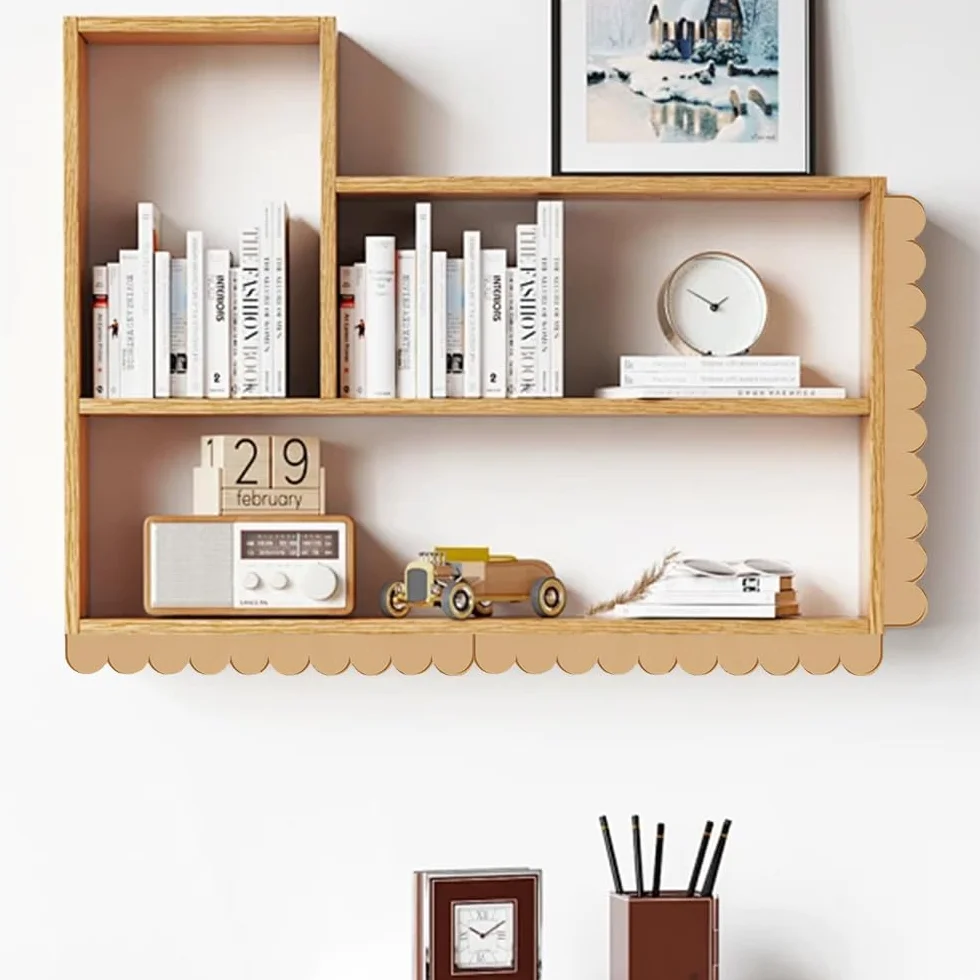 Listones de madera decorativos sin barnizar 40x4 cm con borde festoneado para DIY