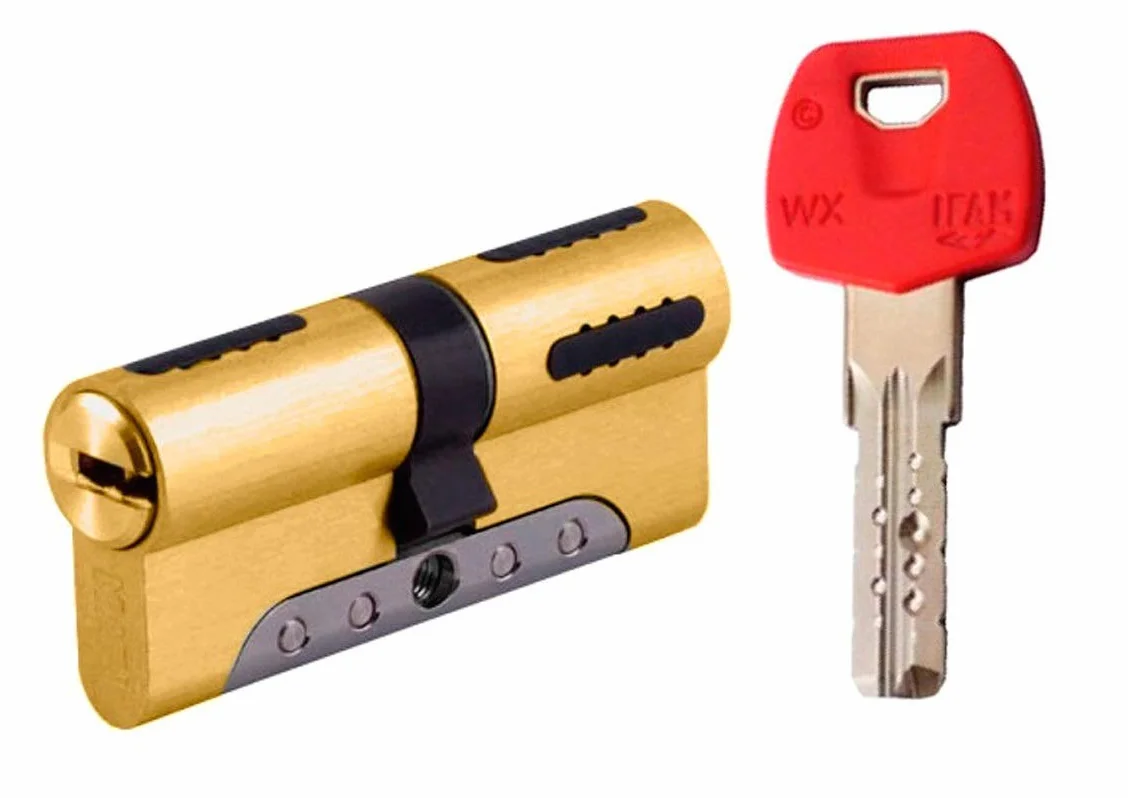 IFAM Cilindro Puerta Exterior WX1000 35x35 Color Latón, Bombin Cerradura Alta Seguridad, Perfil Europeo, Incluye 5 llaves, Protección Antirrotura, Antitaladro, Antibumping