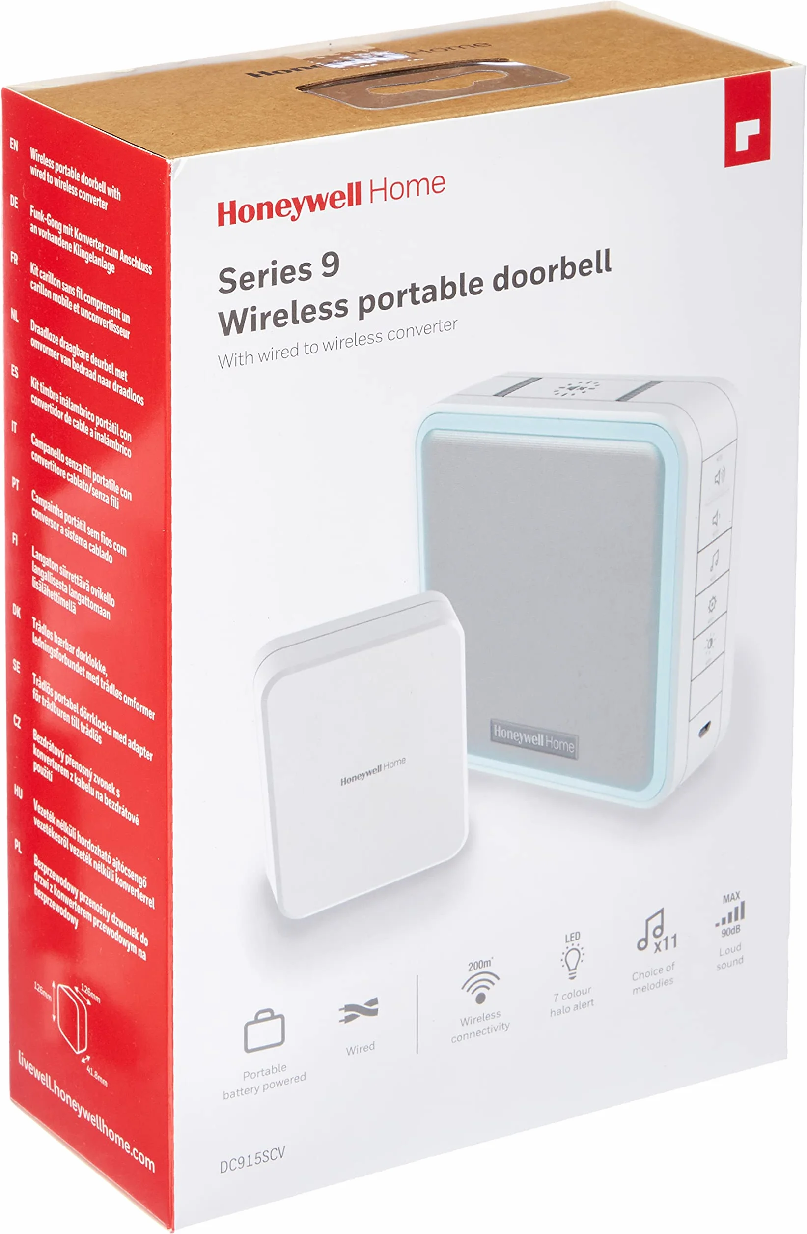 Honeywell Home DC915SCV Serie 9 Juego de Conversor de Timbre para Puerta Blanco
