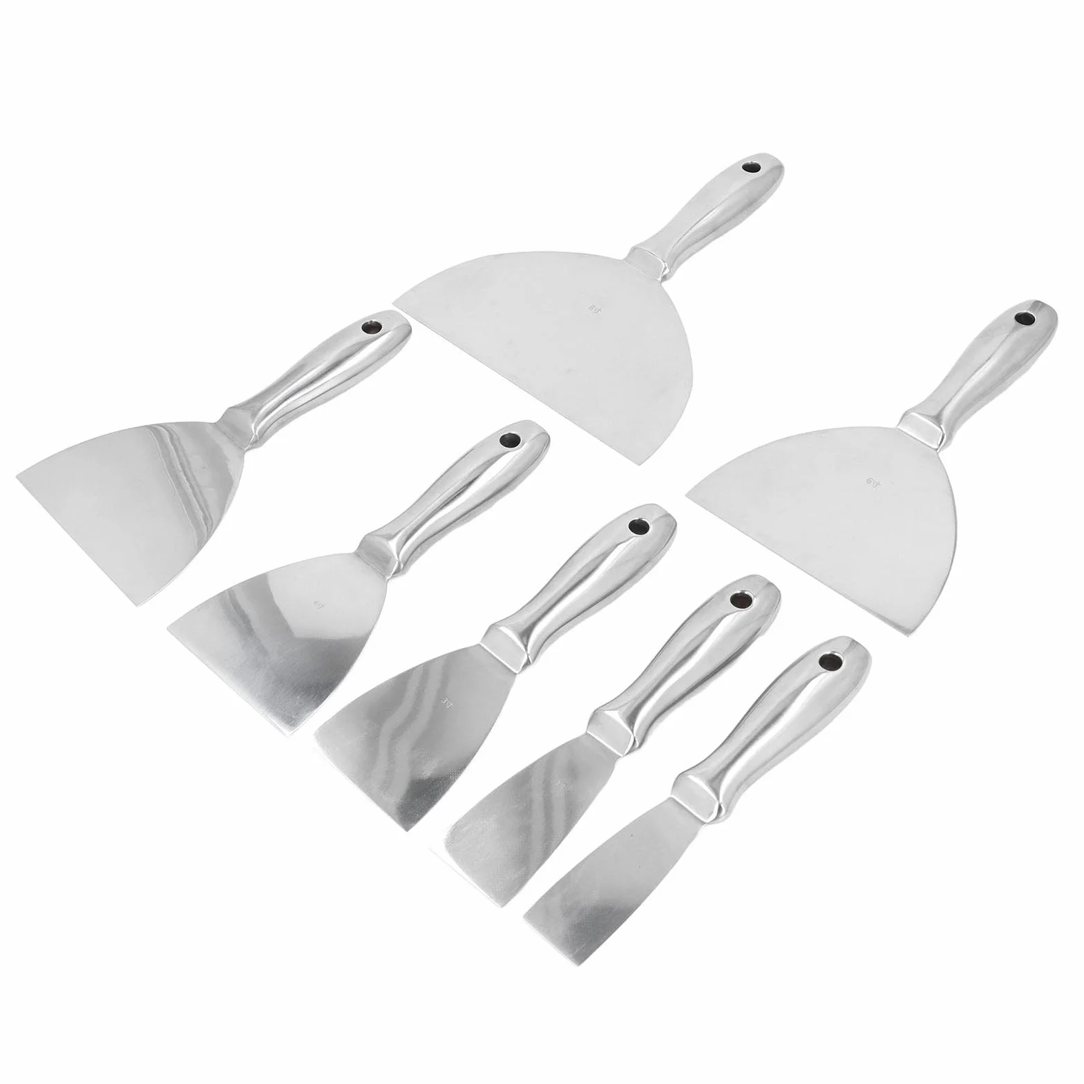 Cryfokt Juego de Espátulas de Masilla de Acero Inoxidable, 7 Piezas, para Reparaciones de Paneles de Yeso y Eliminación de Papel Tapiz, Perfecto para Mejoras en el Hogar