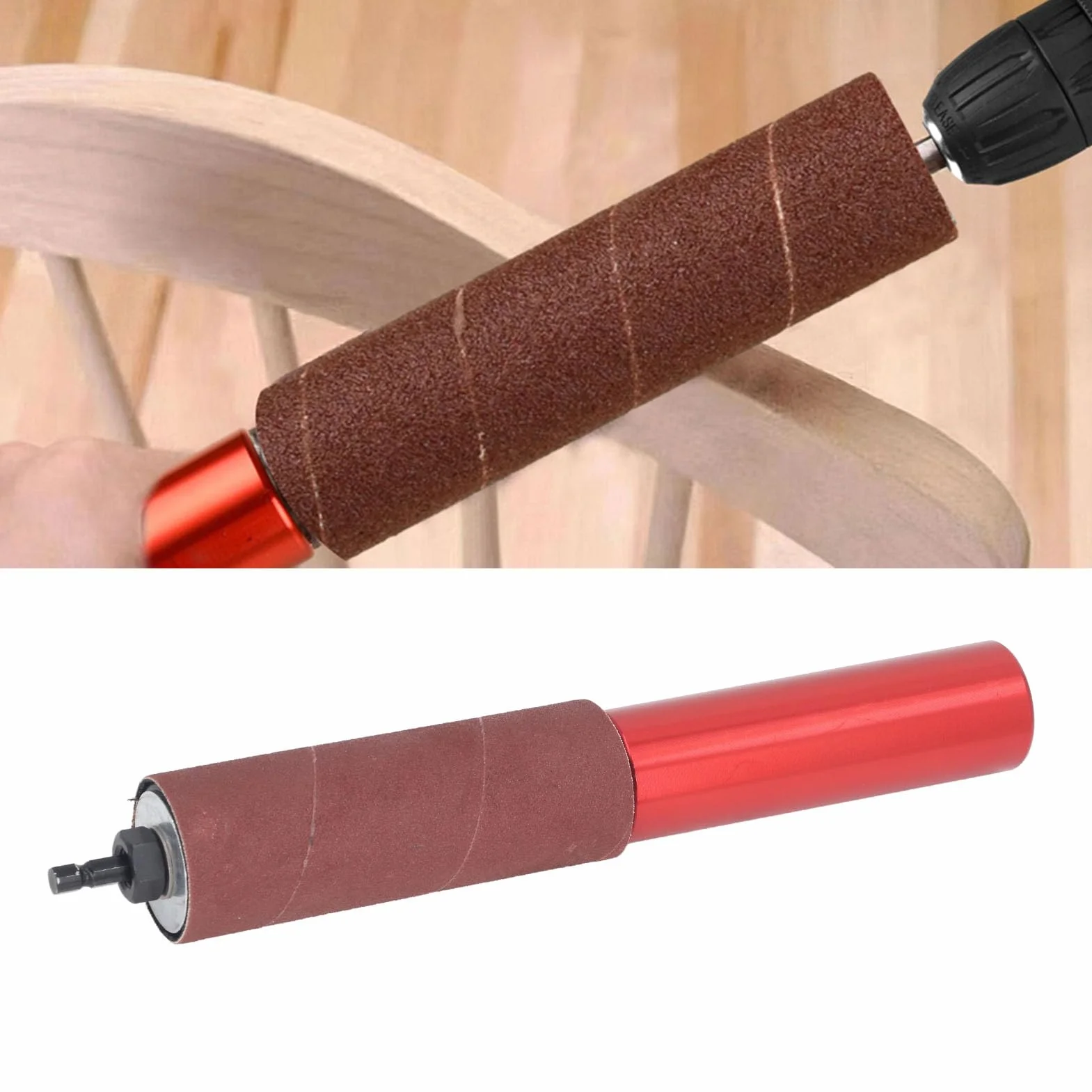 Kit de Tambor de Lijado con Prensa de Taladro de 1 tambour poncage perceuse 5 Pulgadas lija para taladro Estuche de Transporte para Herramientas, Adaptador de Lijadoras de rodillo