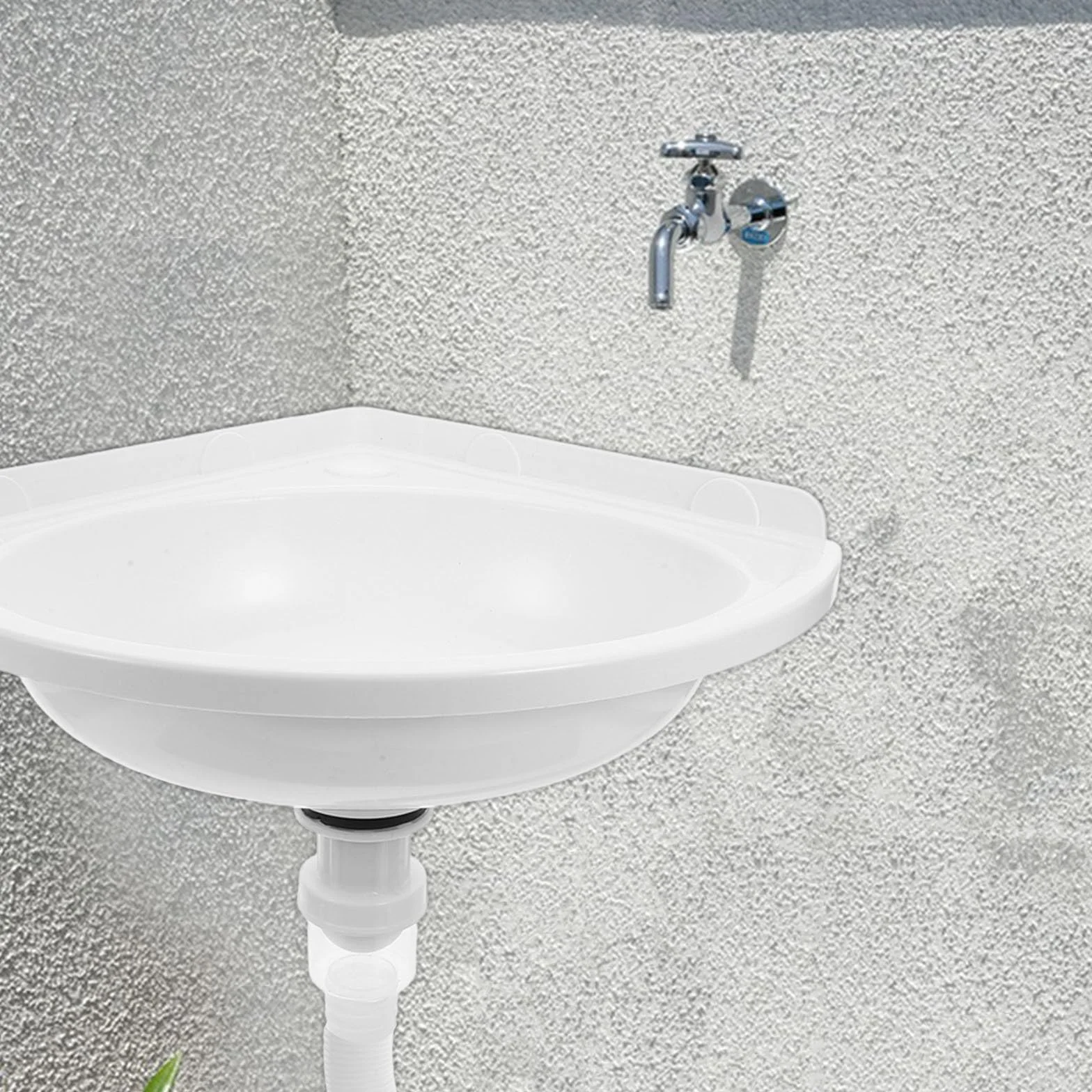 Uonlytech Lavabo De Esquina De Pared Lavabo Para Baño Pequeño Para Baños Compactos y Montaje Pared