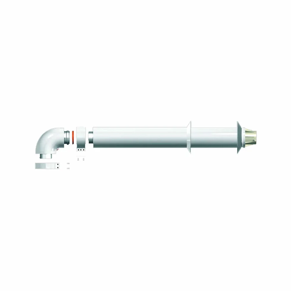 Ariston - Accesorio para Calentador de Agua Butano, Propano y Natural Next Evo X, Tubo de Salida de Humos para Calentadores Cámara Estanca, Instalación Horizontal, Fabricado para Instalación en España