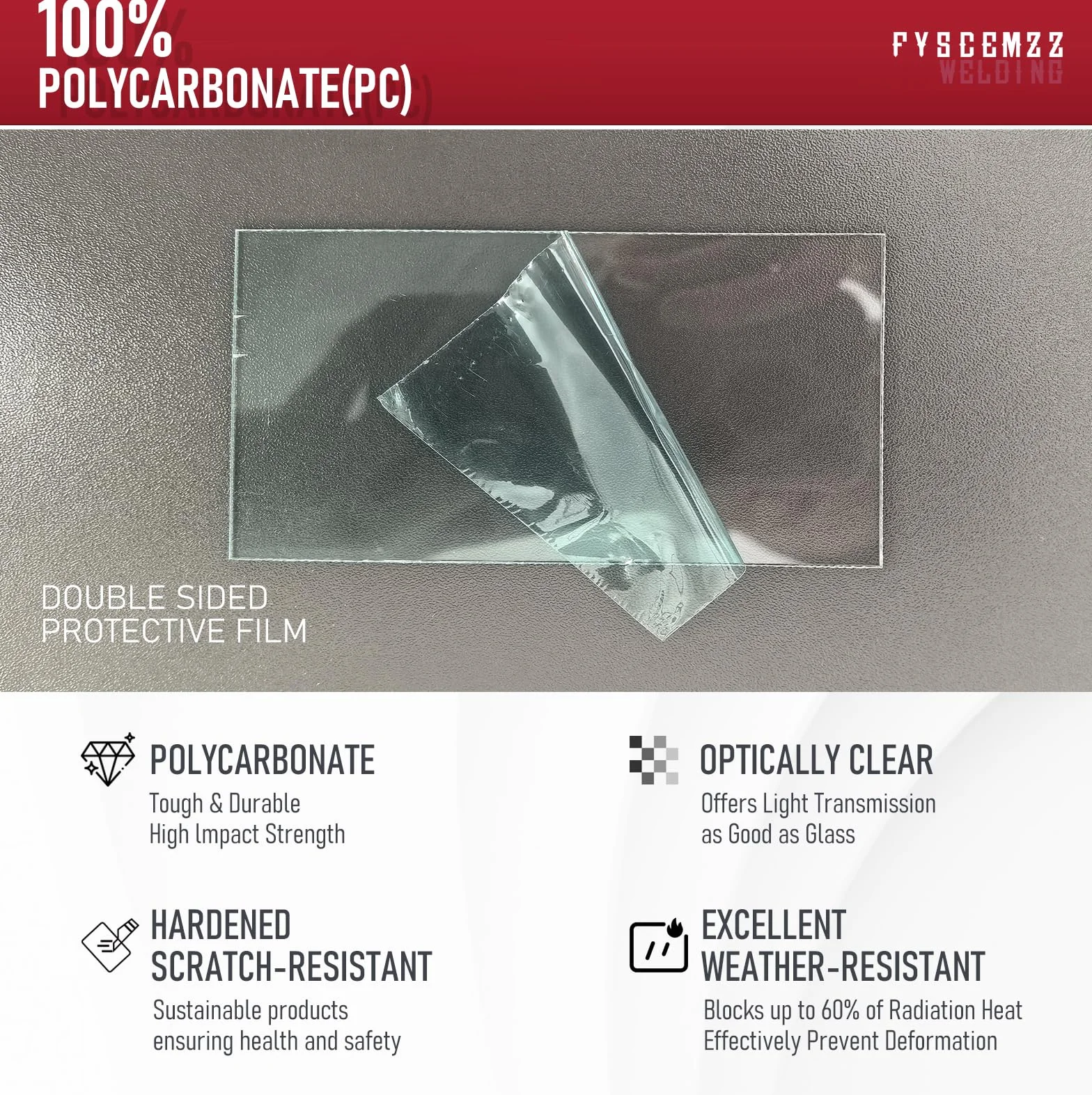 Lentes de cubierta transparente para casco de soldadura