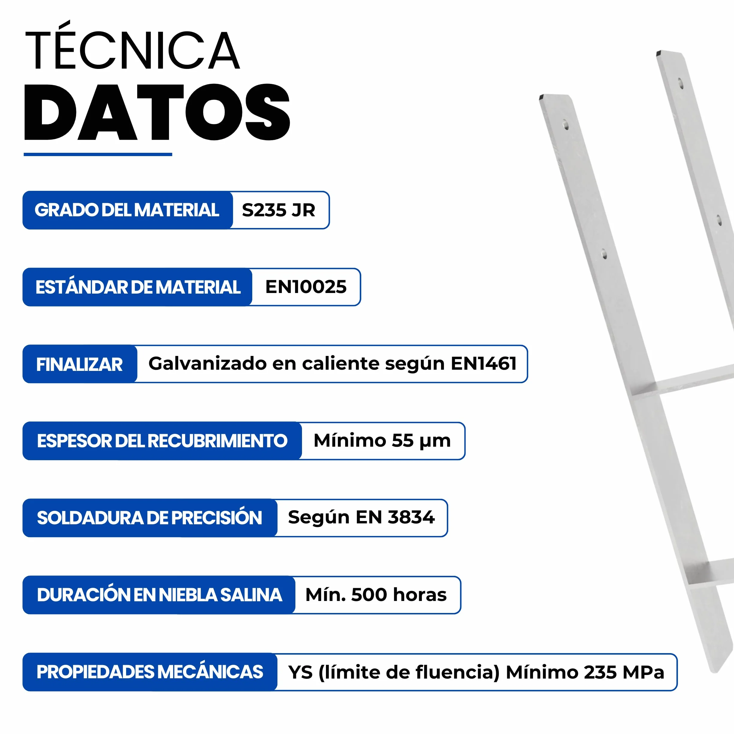 GeZu Impex Post Anchor H 71 x 400 mm Juego of 4 | Galvanizado en Caliente Anclaje Soporte para Ancla Base Elevada