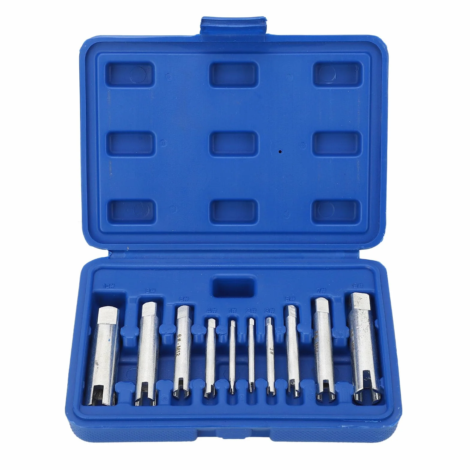 Juego de 10 Extractores de Tornillos Rotos con Caja | Removedor de Tornillo de Cabeza Rota, Extractor de Grifos de Cabeza Rota, Para M4 M5 M6 M8 M10 M12 M14 M16 M20 M22