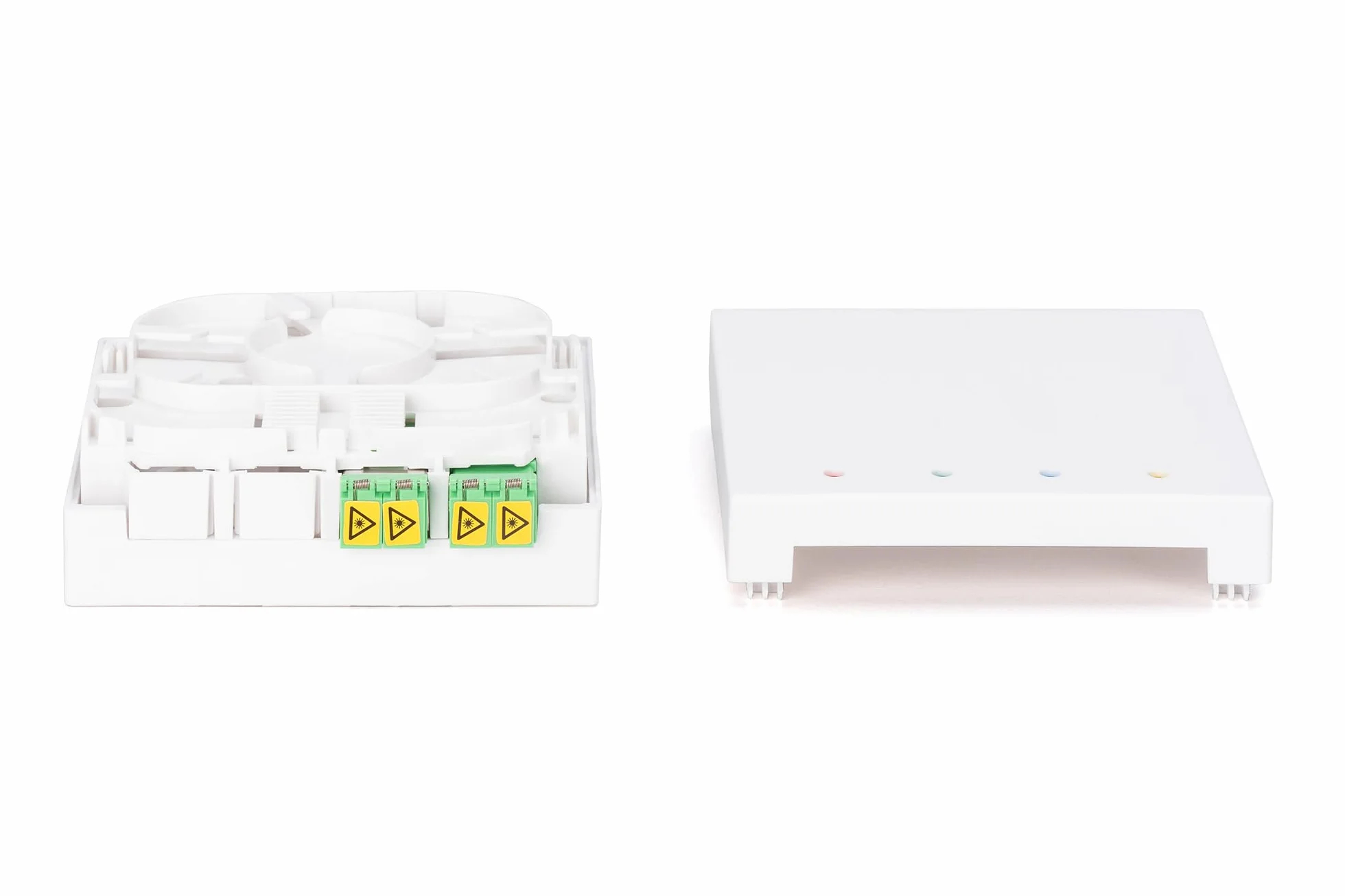 DIGITUS FTTH Caja Fibra Óptica Monomodo 2X LC/APC Dúplex IP45 Blanco
