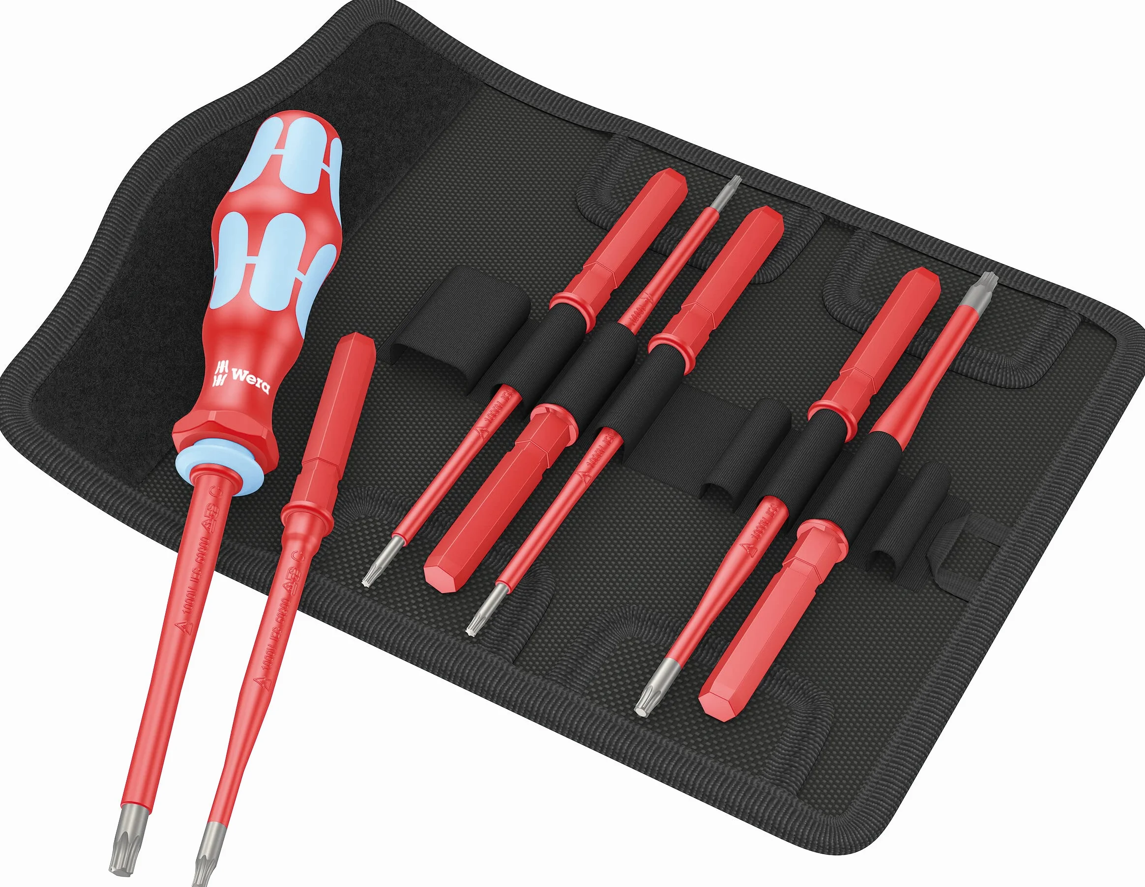 Wera 05059040001 - Juego de varillas intercambiables para destornillador aislado, Kraftform Kompakt VDE Inoxidable 8 extra slim 1, 8 piezas